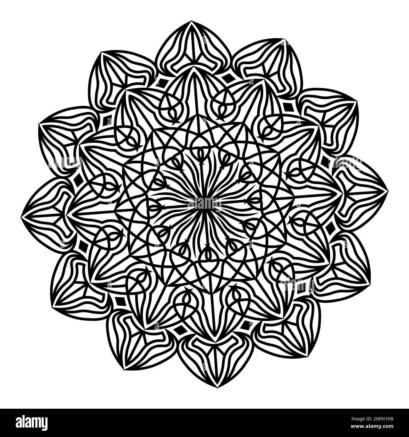 Ethnische Meditation entspannen Mandala Kunst-Design mit floralen ornamental wiederholen dekorativen Hintergrund Illustration Stock Vektor