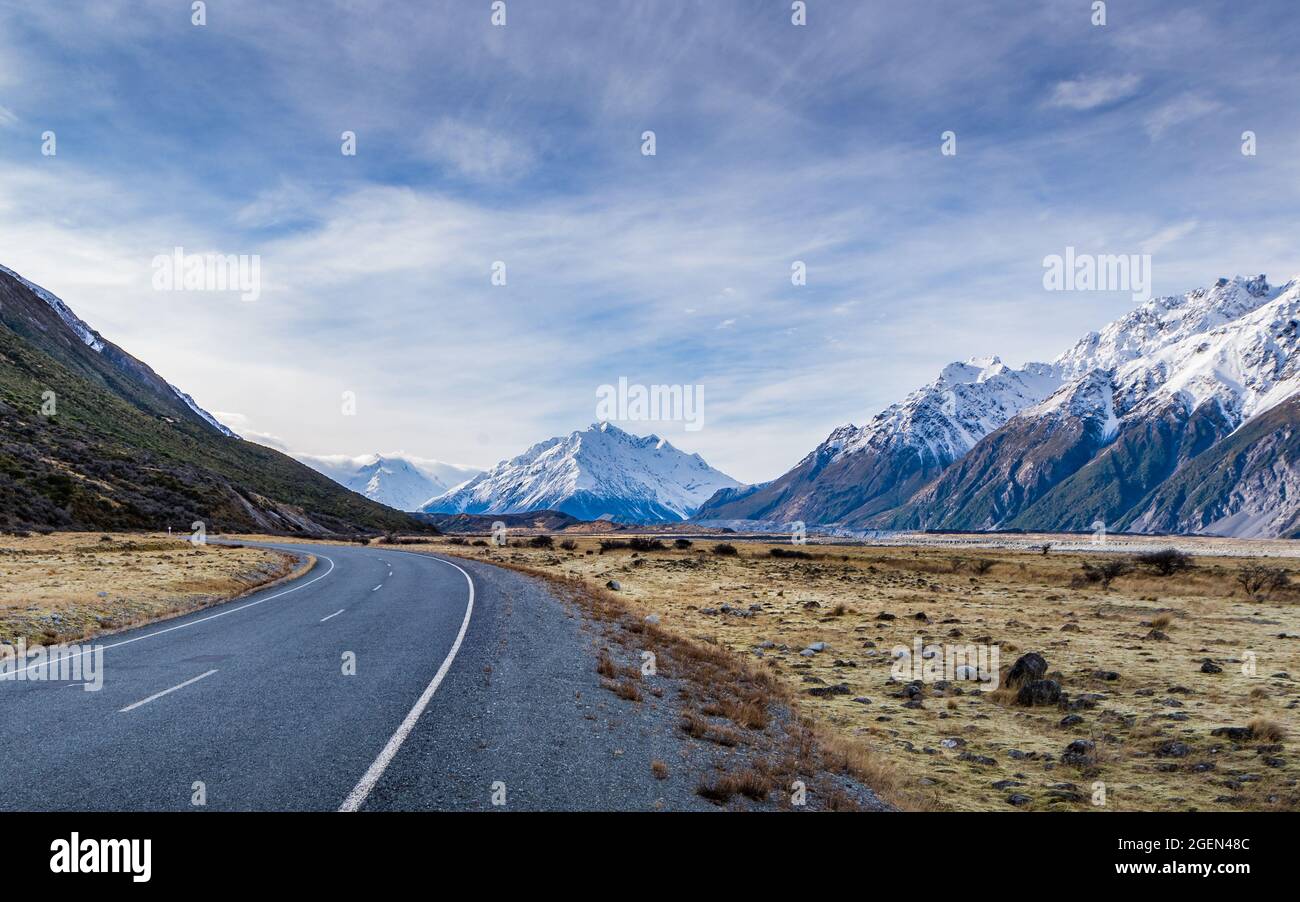 Mt Cook und das Hooker Valley, Neuseeland Stockfoto
