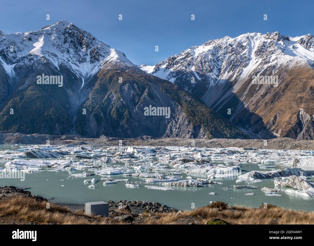 Moraine Lake - Tasman Glacier, Neuseeland Stockfoto