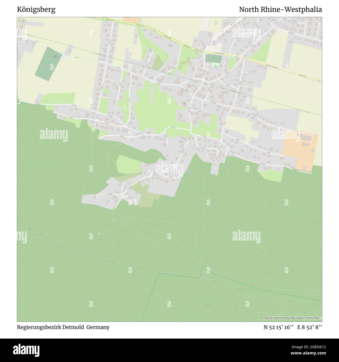 Königsberg, Regierungsbezirk Detmold, Deutschland, Nordrhein-Westfalen, N 52 15' 16'', E 8 52' 8'', Karte, Timeless Map veröffentlicht 2021. Reisende, Entdecker und Abenteurer wie Florence Nightingale, David Livingstone, Ernest Shackleton, Lewis and Clark und Sherlock Holmes haben sich bei der Planung von Reisen zu den entlegensten Ecken der Welt auf Karten verlassen.Timeless Maps kartiert die meisten Orte auf der Welt und zeigt die Verwirklichung großer Träume Stockfoto