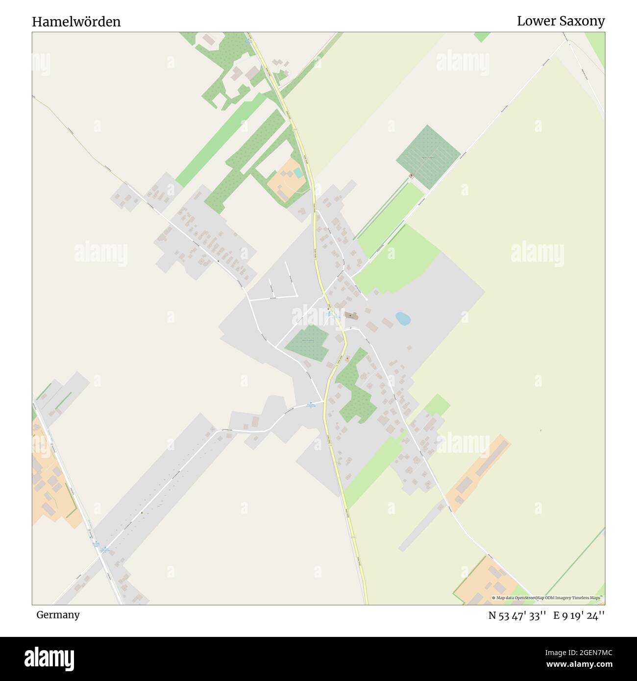 Hamelwörden, Deutschland, Niedersachsen, N 53 47' 33'', E 9 19' 24'', Karte, Timeless Map veröffentlicht 2021. Reisende, Entdecker und Abenteurer wie Florence Nightingale, David Livingstone, Ernest Shackleton, Lewis and Clark und Sherlock Holmes haben sich bei der Planung von Reisen zu den entlegensten Ecken der Welt auf Karten verlassen.Timeless Maps kartiert die meisten Orte auf der Welt und zeigt die Verwirklichung großer Träume Stockfoto