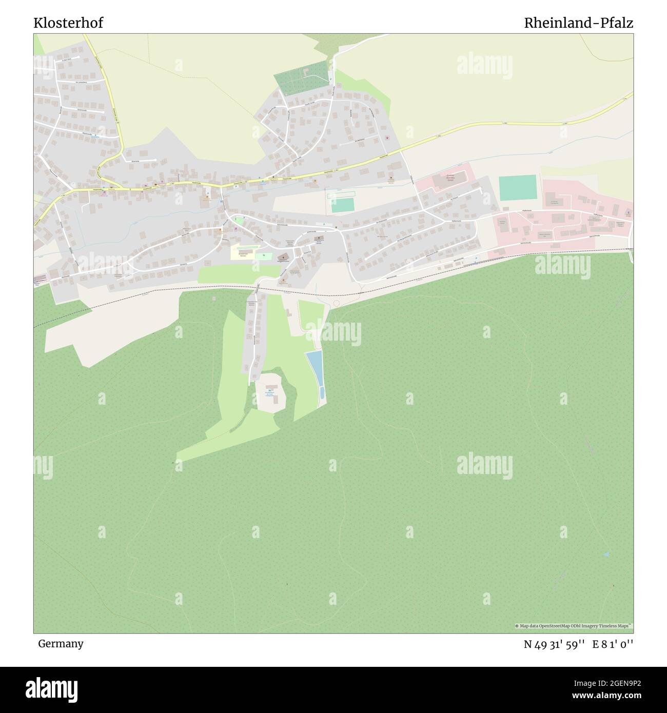 Klosterhof, Deutschland, Rheinland-Pfalz, N 49 31' 59'', E 8 1' 0'', map, Timeless Map veröffentlicht im Jahr 2021. Reisende, Entdecker und Abenteurer wie Florence Nightingale, David Livingstone, Ernest Shackleton, Lewis and Clark und Sherlock Holmes haben sich bei der Planung von Reisen zu den entlegensten Ecken der Welt auf Karten verlassen.Timeless Maps kartiert die meisten Orte auf der Welt und zeigt die Verwirklichung großer Träume Stockfoto
