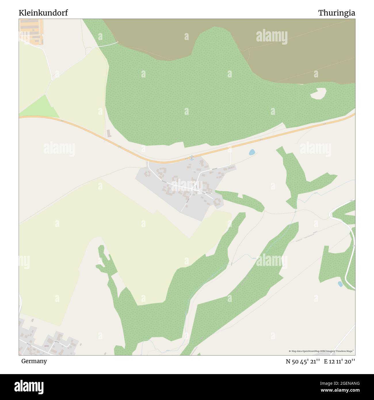 Kleinkundorf, Deutschland, Thüringen, N 50 45' 21'', E 12 11' 20'', Karte, Timeless Map veröffentlicht 2021. Reisende, Entdecker und Abenteurer wie Florence Nightingale, David Livingstone, Ernest Shackleton, Lewis and Clark und Sherlock Holmes haben sich bei der Planung von Reisen zu den entlegensten Ecken der Welt auf Karten verlassen.Timeless Maps kartiert die meisten Orte auf der Welt und zeigt die Verwirklichung großer Träume Stockfoto