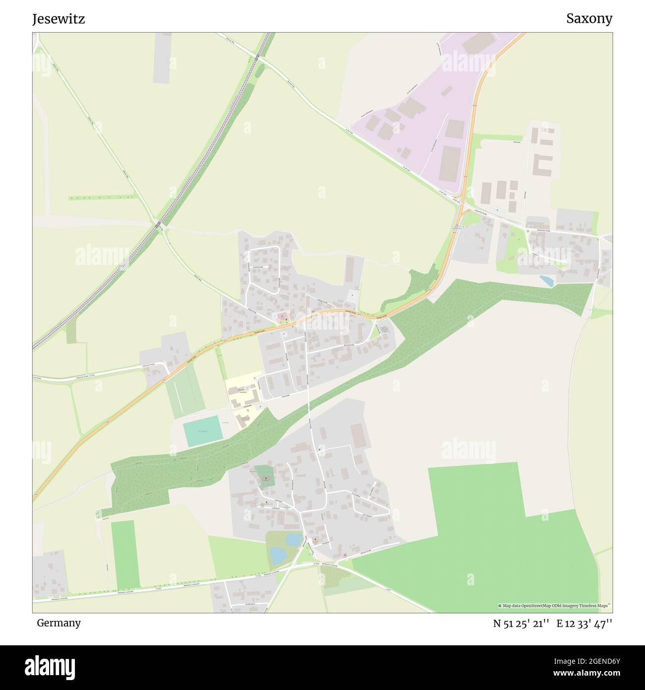 Jesewitz, Deutschland, Sachsen, N 51 25' 21'', E 12 33' 47'', Karte, Timeless Map veröffentlicht 2021. Reisende, Entdecker und Abenteurer wie Florence Nightingale, David Livingstone, Ernest Shackleton, Lewis and Clark und Sherlock Holmes haben sich bei der Planung von Reisen zu den entlegensten Ecken der Welt auf Karten verlassen.Timeless Maps kartiert die meisten Orte auf der Welt und zeigt die Verwirklichung großer Träume Stockfoto