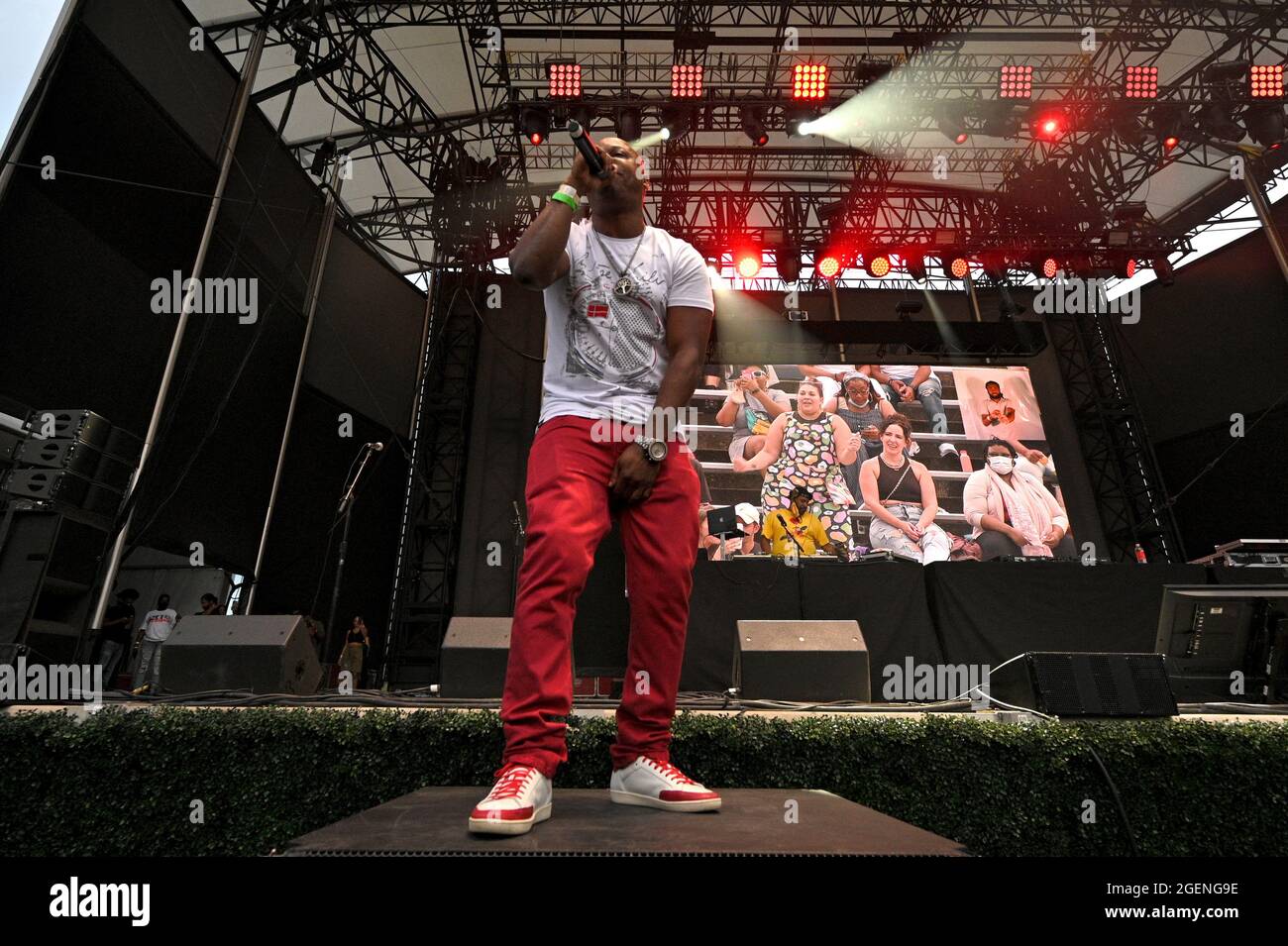 New York City, USA. August 2021. Rapper „Too Short“ tritt bei der NYC Homecoming Concert-Reihe im Forest Hills Stadium im New Yorker Stadtteil Queens, NY, am 20. August 2021 auf. (Anthony Behar/Sipa USA) Quelle: SIPA USA/Alamy Live News Stockfoto