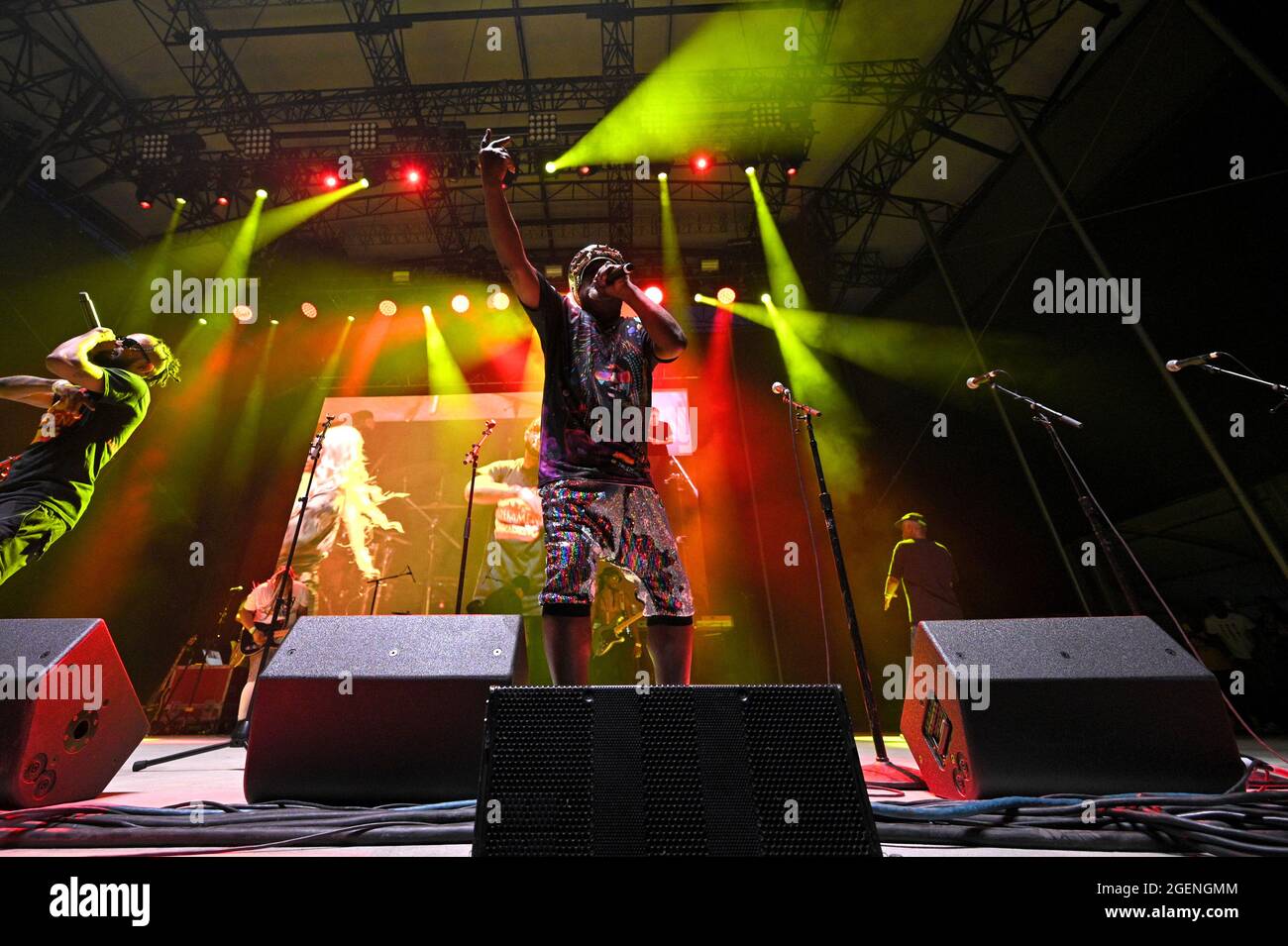 New York City, USA. August 2021. George Clinton und Parliament Funkadelic treten bei der NYC Homecoming Concert-Reihe im Forest Hills Stadium im New Yorker Stadtteil Queens, NY, am 20. August 2021 auf. (Anthony Behar/Sipa USA) Quelle: SIPA USA/Alamy Live News Stockfoto
