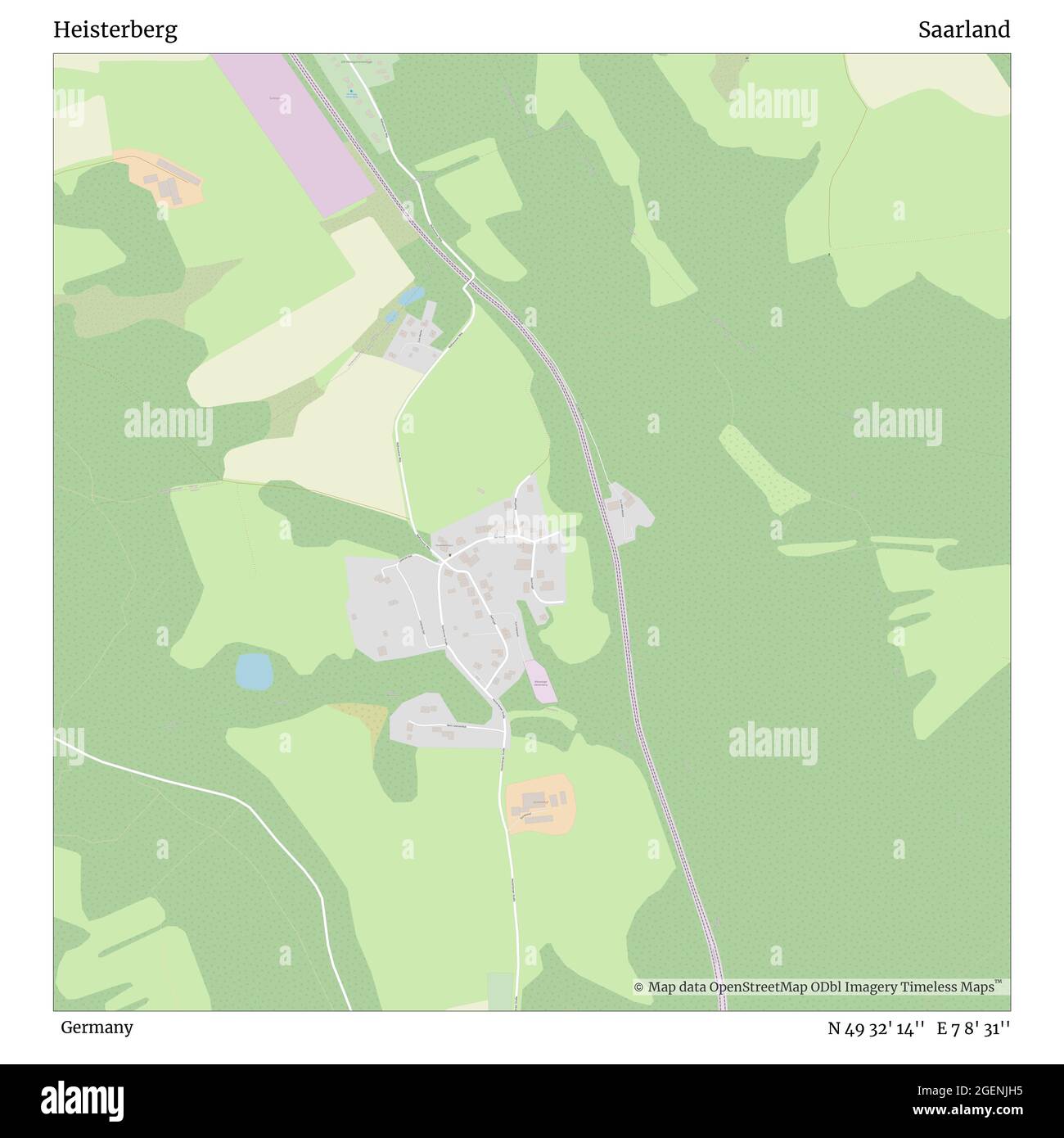 Heisterberg, Deutschland, Saarland, N 49 32' 14'', E 7 8' 31'', Karte, Timeless Map veröffentlicht 2021. Reisende, Entdecker und Abenteurer wie Florence Nightingale, David Livingstone, Ernest Shackleton, Lewis and Clark und Sherlock Holmes haben sich bei der Planung von Reisen zu den entlegensten Ecken der Welt auf Karten verlassen.Timeless Maps kartiert die meisten Orte auf der Welt und zeigt die Verwirklichung großer Träume Stockfoto