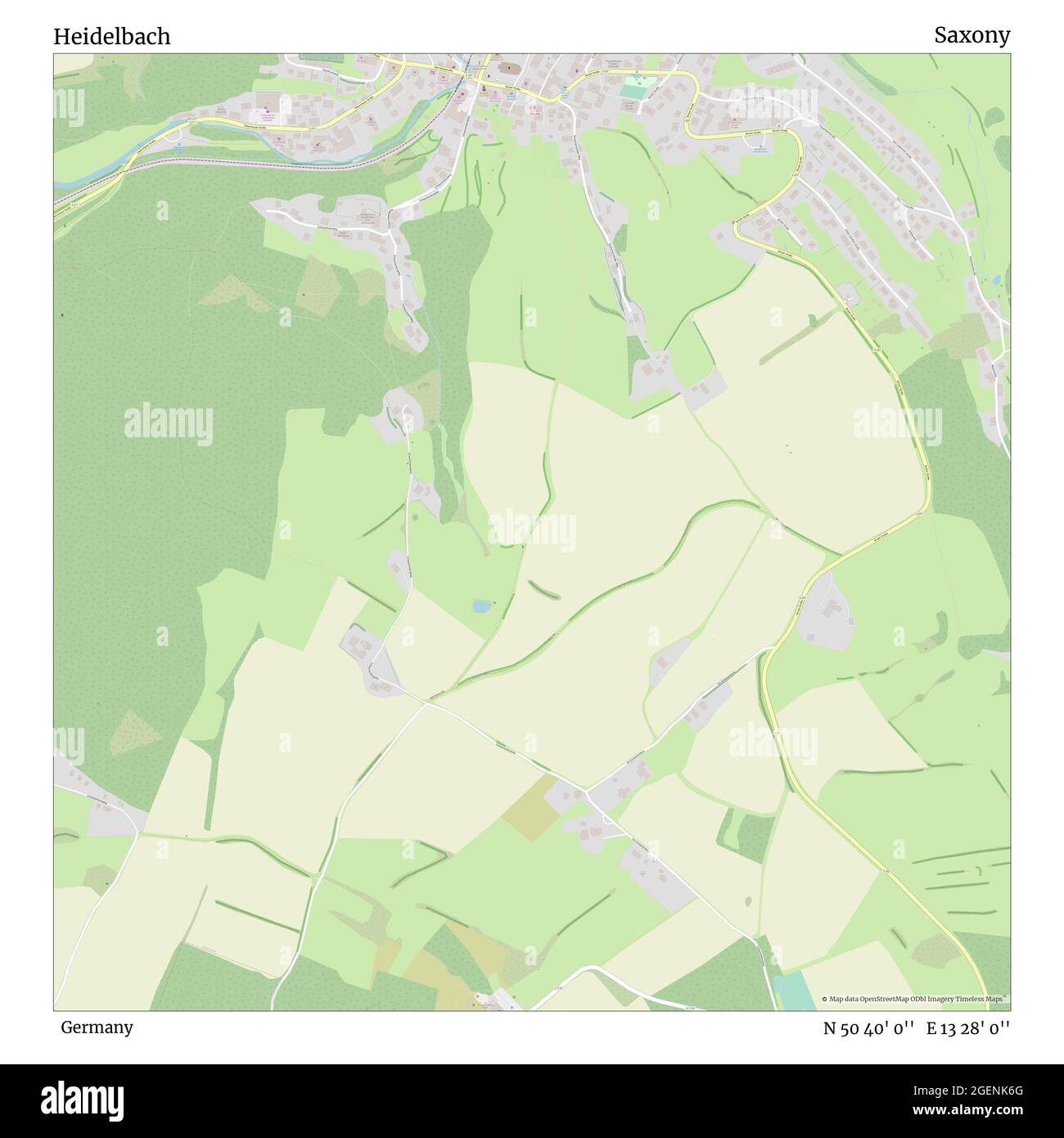 Heidelbach, Deutschland, Sachsen, N 50 40' 0'', E 13 28' 0'', Karte, Timeless Map veröffentlicht 2021. Reisende, Entdecker und Abenteurer wie Florence Nightingale, David Livingstone, Ernest Shackleton, Lewis and Clark und Sherlock Holmes haben sich bei der Planung von Reisen zu den entlegensten Ecken der Welt auf Karten verlassen.Timeless Maps kartiert die meisten Orte auf der Welt und zeigt die Verwirklichung großer Träume Stockfoto