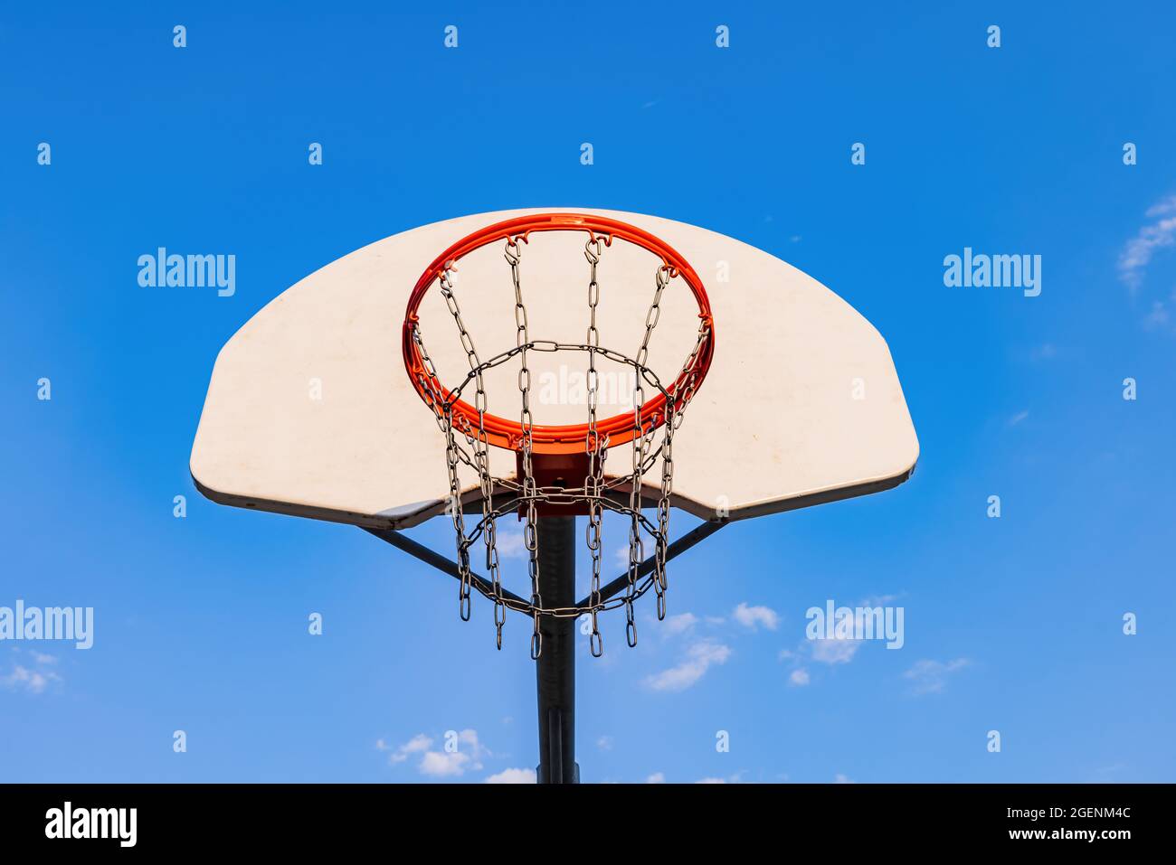 Nahaufnahme eines Basketballplatzes in Edmond, Oklahoma Stockfoto