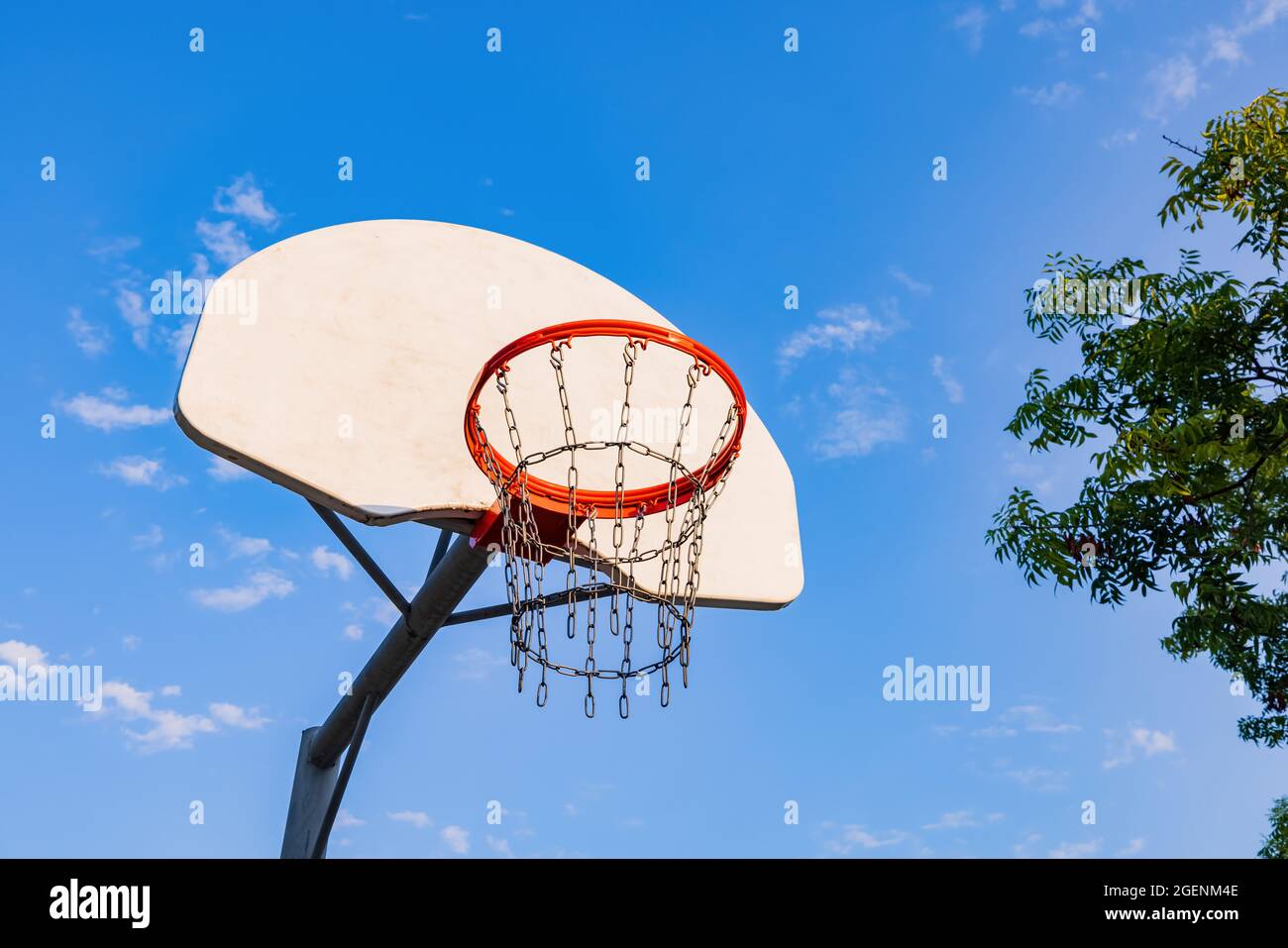 Nahaufnahme eines Basketballplatzes in Edmond, Oklahoma Stockfoto