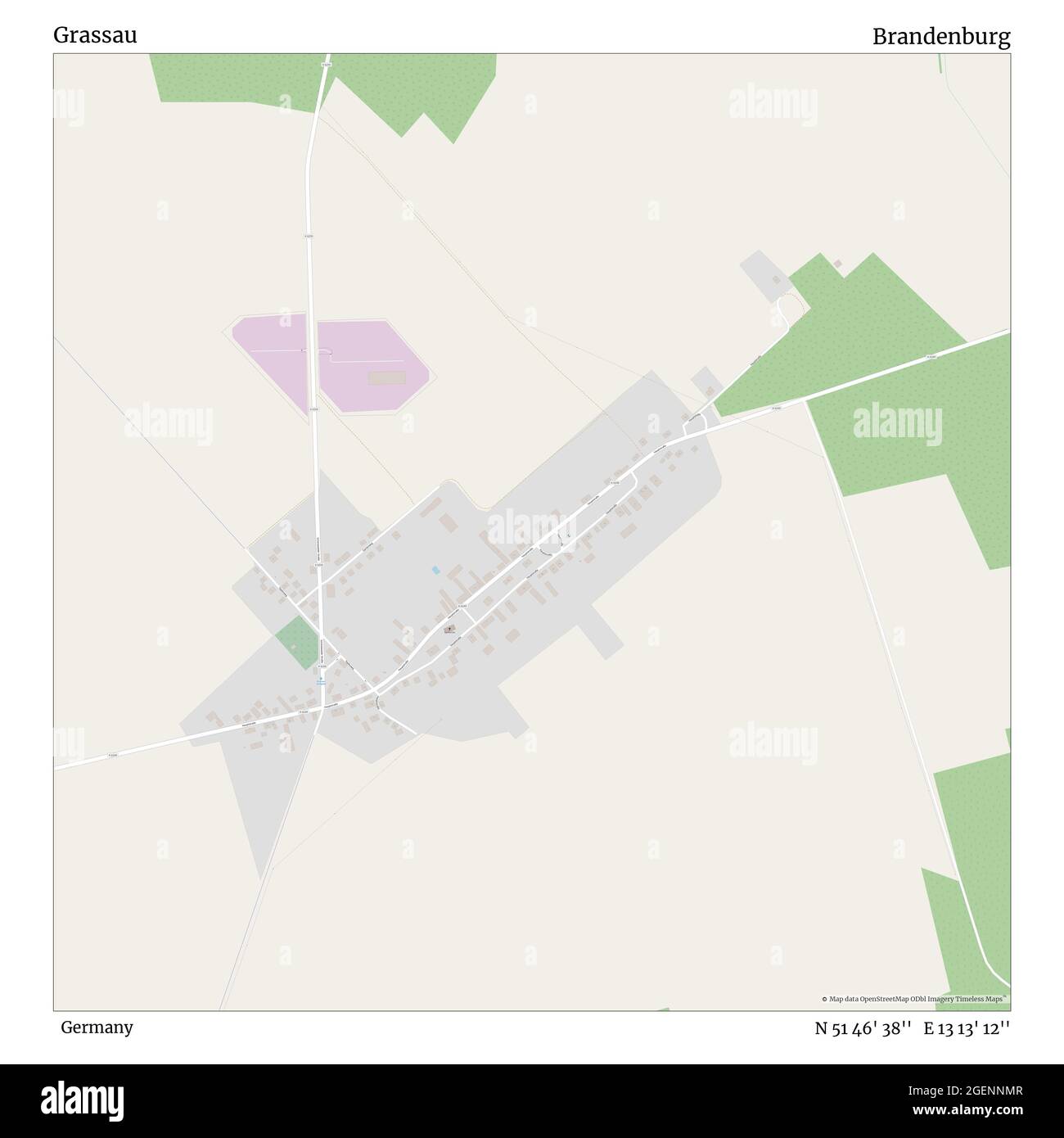 Grassau, Deutschland, Brandenburg, N 51 46' 38'', E 13 13' 12'', Karte, Timeless Map veröffentlicht 2021. Reisende, Entdecker und Abenteurer wie Florence Nightingale, David Livingstone, Ernest Shackleton, Lewis and Clark und Sherlock Holmes haben sich bei der Planung von Reisen zu den entlegensten Ecken der Welt auf Karten verlassen.Timeless Maps kartiert die meisten Orte auf der Welt und zeigt die Verwirklichung großer Träume Stockfoto