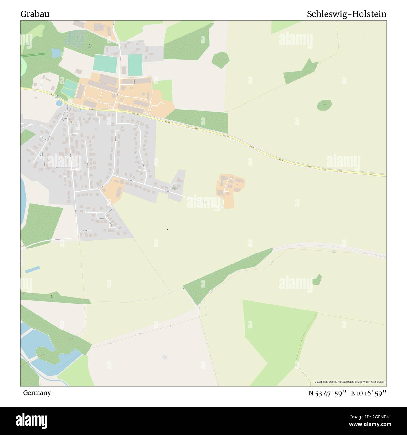 Grabau, Deutschland, Schleswig-Holstein, N 53 47' 59'', E 10 16' 59'', Karte, Timeless Map veröffentlicht 2021. Reisende, Entdecker und Abenteurer wie Florence Nightingale, David Livingstone, Ernest Shackleton, Lewis and Clark und Sherlock Holmes haben sich bei der Planung von Reisen zu den entlegensten Ecken der Welt auf Karten verlassen.Timeless Maps kartiert die meisten Orte auf der Welt und zeigt die Verwirklichung großer Träume Stockfoto