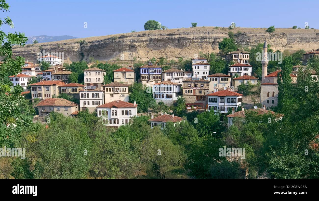 Traditionelle Architektur eines türkischen Hauses in Safranbolu Stadt Ziel einer touristischen Reise in Anatolien Stockfoto