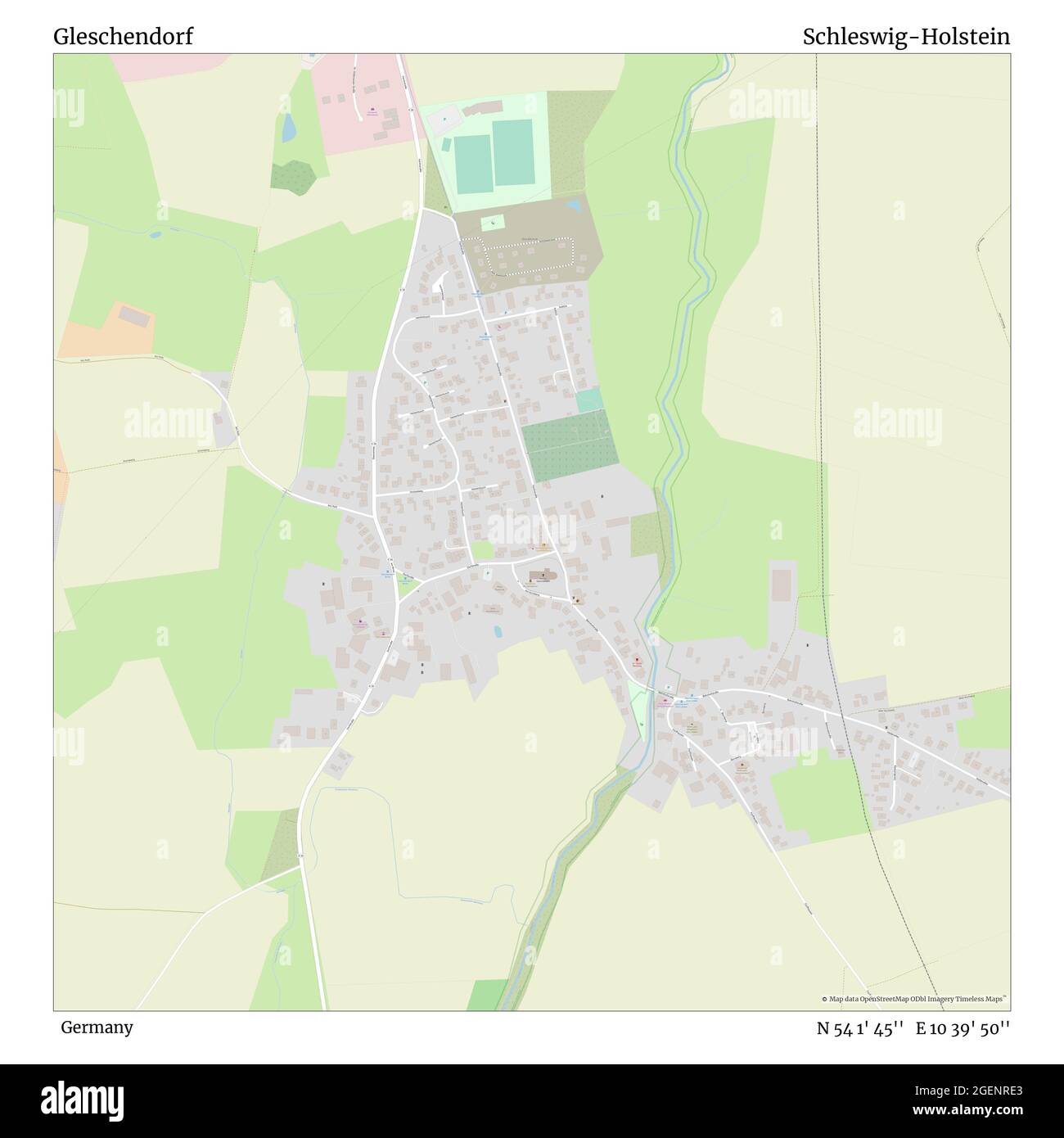 Glenschendorf, Deutschland, Schleswig-Holstein, N 54 1' 45'', E 10 39' 50'', Karte, Zeitlose Karte veröffentlicht im Jahr 2021. Reisende, Entdecker und Abenteurer wie Florence Nightingale, David Livingstone, Ernest Shackleton, Lewis and Clark und Sherlock Holmes haben sich bei der Planung von Reisen zu den entlegensten Ecken der Welt auf Karten verlassen.Timeless Maps kartiert die meisten Orte auf der Welt und zeigt die Verwirklichung großer Träume Stockfoto