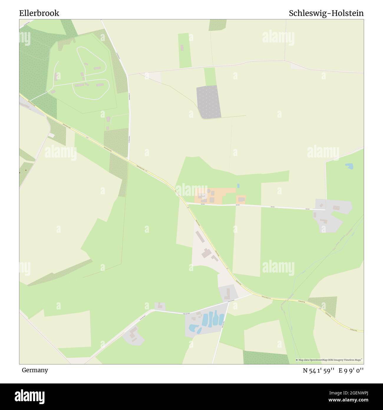 Ellerbrook, Deutschland, Schleswig-Holstein, N 54 1' 59'', E 9 9' 0'', Karte, Timeless Map veröffentlicht im Jahr 2021. Reisende, Entdecker und Abenteurer wie Florence Nightingale, David Livingstone, Ernest Shackleton, Lewis and Clark und Sherlock Holmes haben sich bei der Planung von Reisen zu den entlegensten Ecken der Welt auf Karten verlassen.Timeless Maps kartiert die meisten Orte auf der Welt und zeigt die Verwirklichung großer Träume Stockfoto