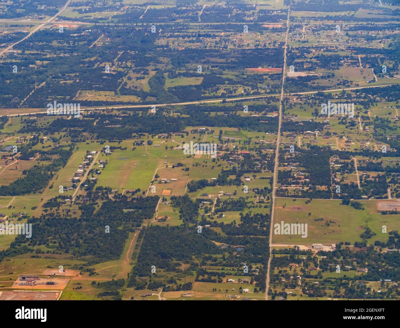 Luftaufnahme der Stadt El Reno in Oklahoma Stockfoto