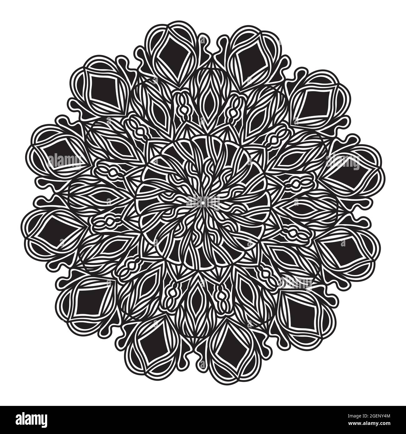 Florale Mandala Textur Illustration von ornamentalen dekorativen Muster Silhouette Design von Print Hintergrund Stock Vektor