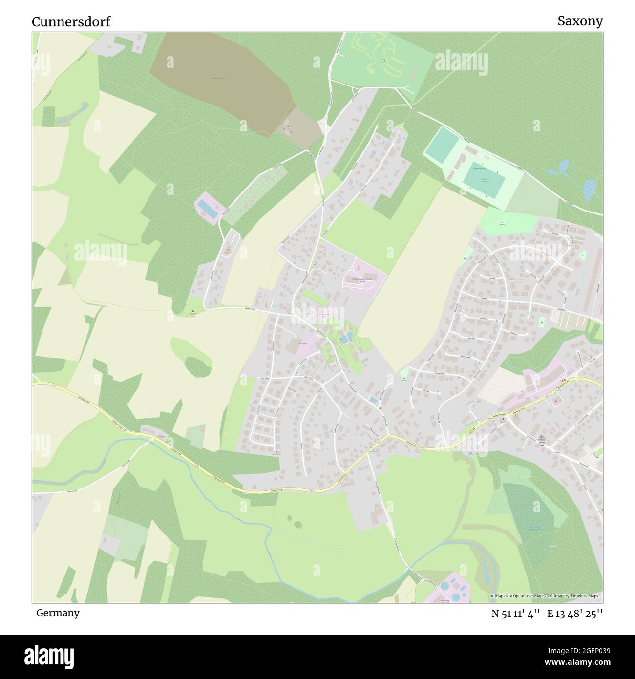 Cunnersdorf, Deutschland, Sachsen, N 51 11' 4'', E 13 48' 25'', Karte, Timeless Map veröffentlicht 2021. Reisende, Entdecker und Abenteurer wie Florence Nightingale, David Livingstone, Ernest Shackleton, Lewis and Clark und Sherlock Holmes haben sich bei der Planung von Reisen zu den entlegensten Ecken der Welt auf Karten verlassen.Timeless Maps kartiert die meisten Orte auf der Welt und zeigt die Verwirklichung großer Träume Stockfoto