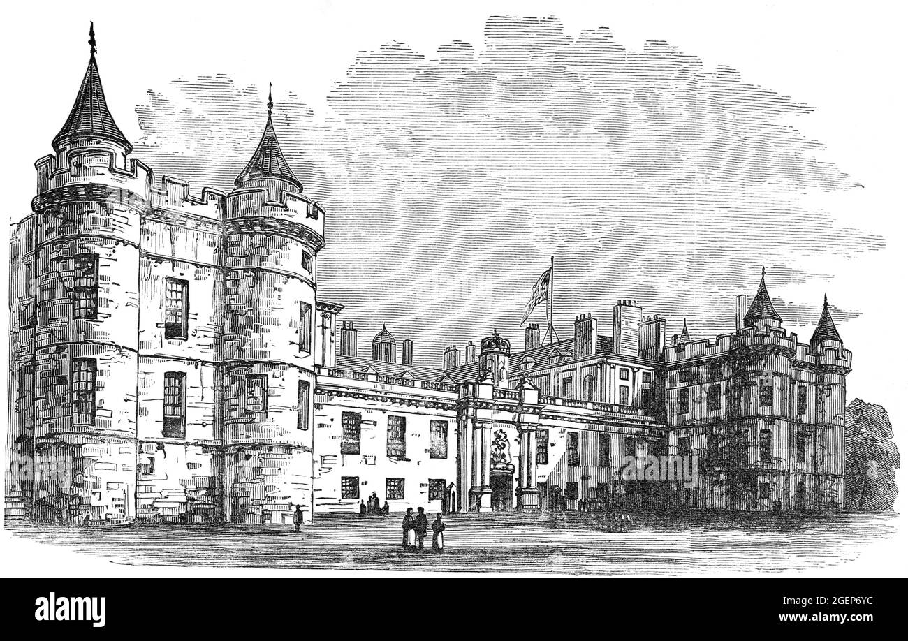 Holyrood Palace Royal Home Scottish Parliament House Illustration Stockfoto