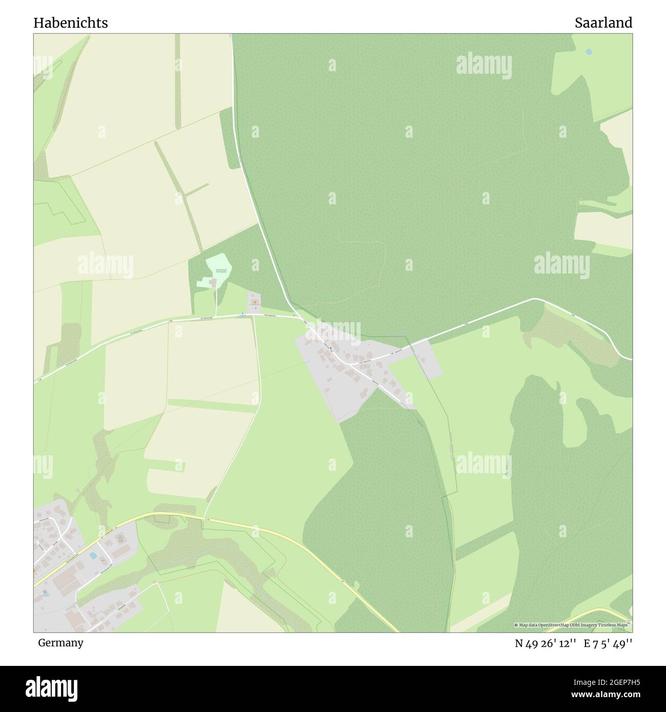 Habenichts, Deutschland, Saarland, N 49 26' 12'', E 7 5' 49'', Karte, Timeless Map veröffentlicht 2021. Reisende, Entdecker und Abenteurer wie Florence Nightingale, David Livingstone, Ernest Shackleton, Lewis and Clark und Sherlock Holmes haben sich bei der Planung von Reisen zu den entlegensten Ecken der Welt auf Karten verlassen.Timeless Maps kartiert die meisten Orte auf der Welt und zeigt die Verwirklichung großer Träume Stockfoto