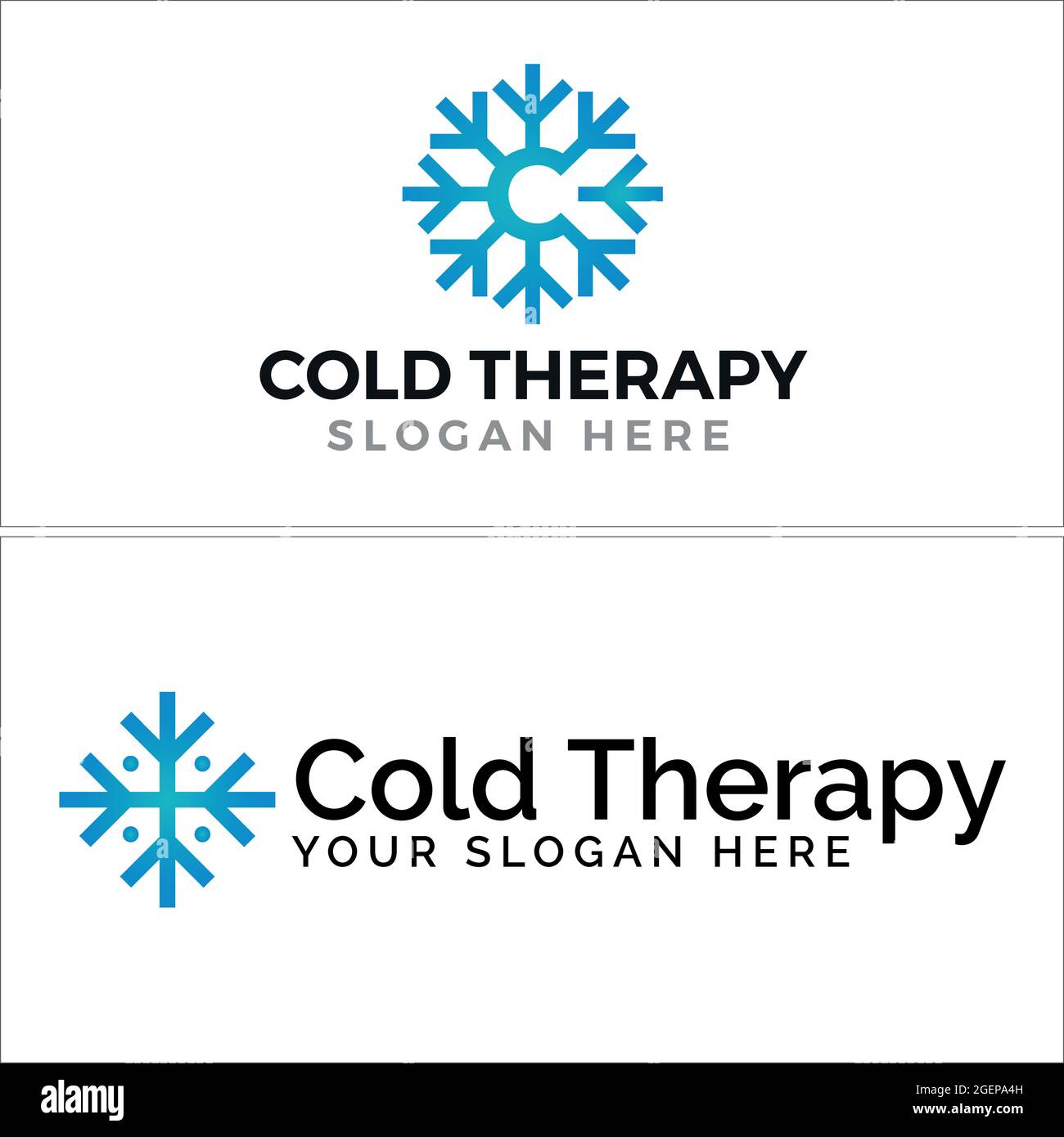 Snowflake Icon Cold Therapy Logo-Design Stock Vektor