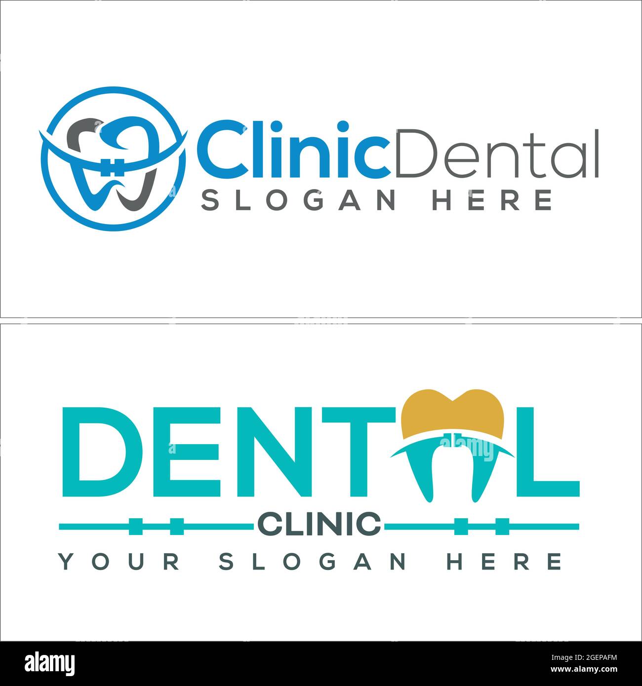 Illustration Vektor Design Logo Symbol Klammern Pflege Zahnklinik Stock Vektor