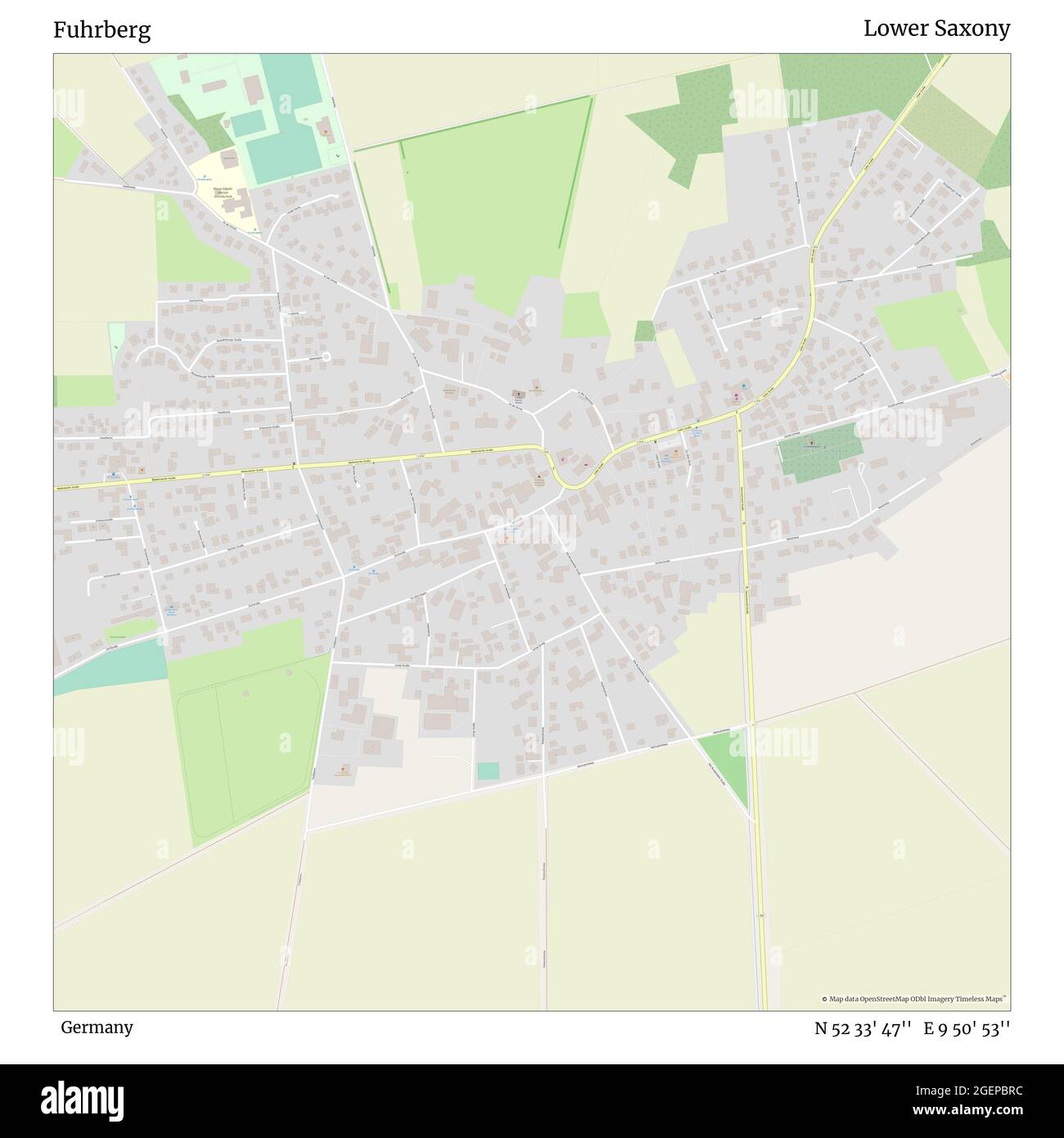 Fuhrberg, Deutschland, Niedersachsen, N 52 33' 47'', E 9 50' 53'', Karte, Timeless Map veröffentlicht 2021. Reisende, Entdecker und Abenteurer wie Florence Nightingale, David Livingstone, Ernest Shackleton, Lewis and Clark und Sherlock Holmes haben sich bei der Planung von Reisen zu den entlegensten Ecken der Welt auf Karten verlassen.Timeless Maps kartiert die meisten Orte auf der Welt und zeigt die Verwirklichung großer Träume Stockfoto