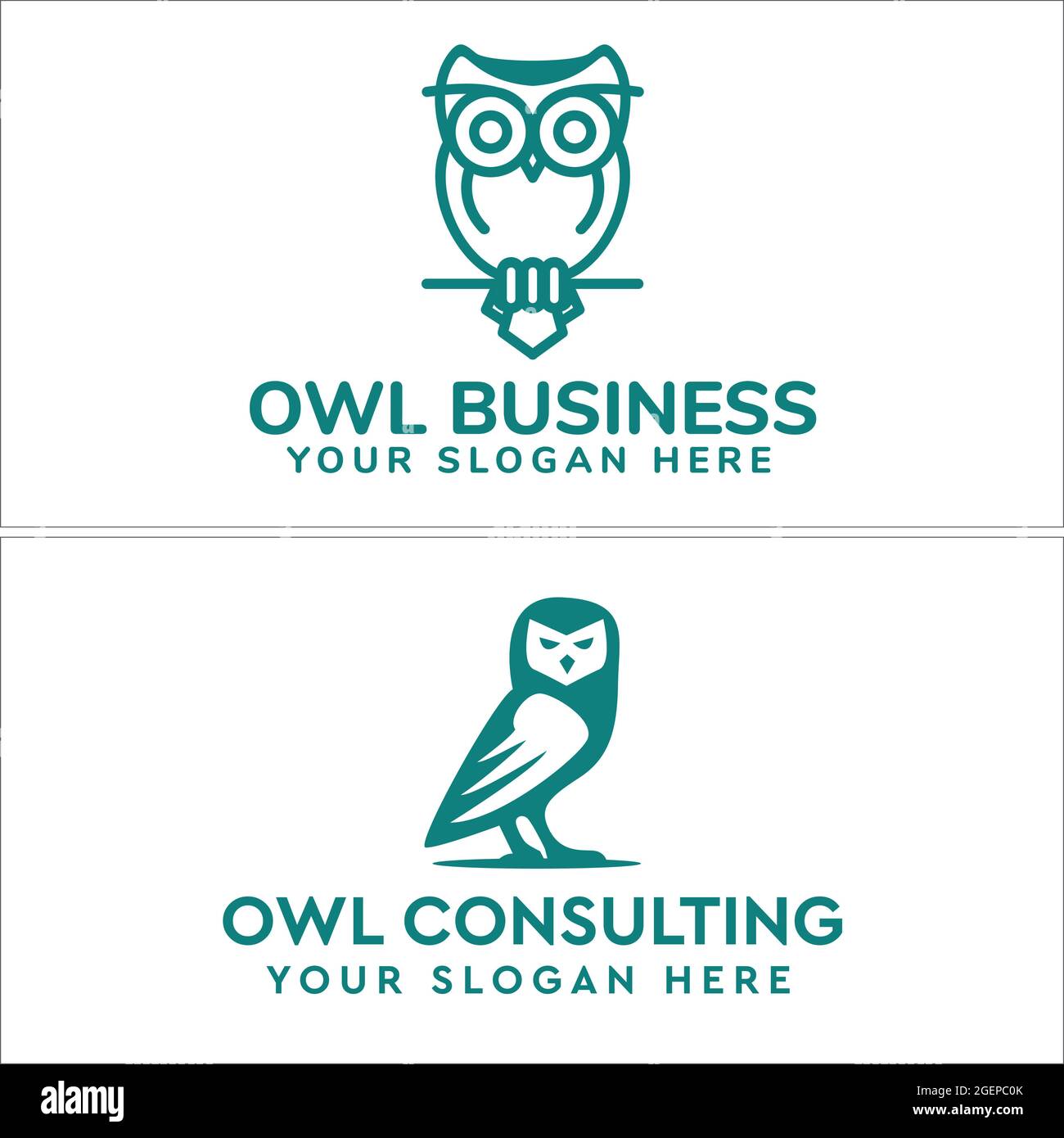 Eule Logo Design Linie Vektor Stock Vektor