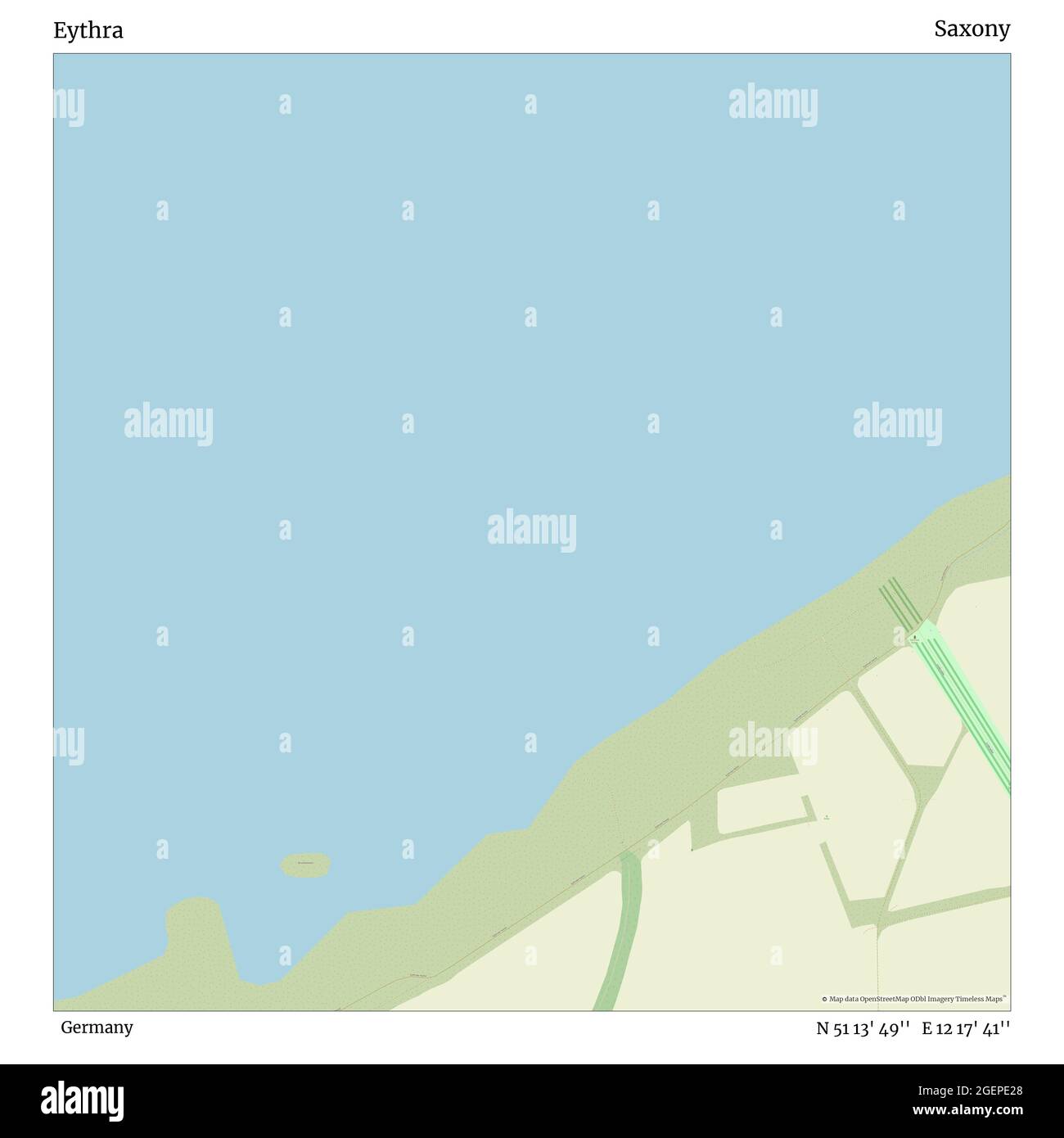 Eythra, Deutschland, Sachsen, N 51 13' 49'', E 12 17' 41'', Karte, Timeless Map veröffentlicht 2021. Reisende, Entdecker und Abenteurer wie Florence Nightingale, David Livingstone, Ernest Shackleton, Lewis and Clark und Sherlock Holmes haben sich bei der Planung von Reisen zu den entlegensten Ecken der Welt auf Karten verlassen.Timeless Maps kartiert die meisten Orte auf der Welt und zeigt die Verwirklichung großer Träume Stockfoto