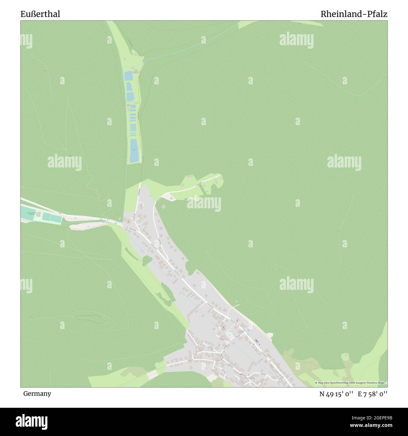 Eußerthal, Deutschland, Rheinland-Pfalz, N 49 15' 0'', E 7 58' 0'', map, Timeless Map veröffentlicht 2021. Reisende, Entdecker und Abenteurer wie Florence Nightingale, David Livingstone, Ernest Shackleton, Lewis and Clark und Sherlock Holmes haben sich bei der Planung von Reisen zu den entlegensten Ecken der Welt auf Karten verlassen.Timeless Maps kartiert die meisten Orte auf der Welt und zeigt die Verwirklichung großer Träume Stockfoto