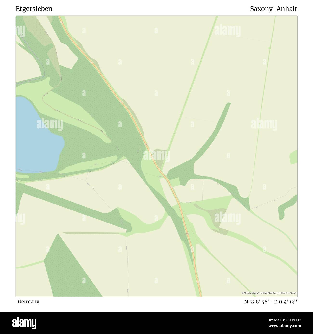 Etgersleben, Deutschland, Sachsen-Anhalt, N 52 8' 56'', E 11 4' 13'', Karte, Timeless Map veröffentlicht 2021. Reisende, Entdecker und Abenteurer wie Florence Nightingale, David Livingstone, Ernest Shackleton, Lewis and Clark und Sherlock Holmes haben sich bei der Planung von Reisen zu den entlegensten Ecken der Welt auf Karten verlassen.Timeless Maps kartiert die meisten Orte auf der Welt und zeigt die Verwirklichung großer Träume Stockfoto