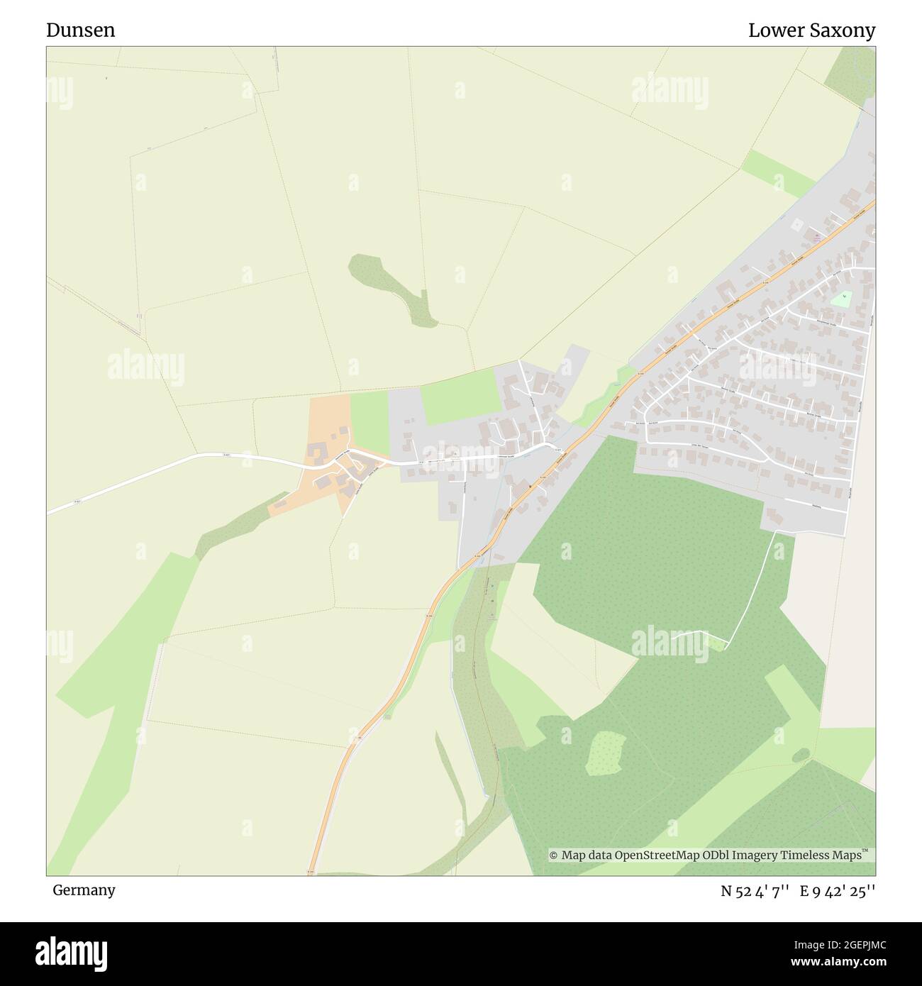 Dunsen, Deutschland, Niedersachsen, N 52 4' 7'', E 9 42' 25'', Karte, Timeless Map veröffentlicht 2021. Reisende, Entdecker und Abenteurer wie Florence Nightingale, David Livingstone, Ernest Shackleton, Lewis and Clark und Sherlock Holmes haben sich bei der Planung von Reisen zu den entlegensten Ecken der Welt auf Karten verlassen.Timeless Maps kartiert die meisten Orte auf der Welt und zeigt die Verwirklichung großer Träume Stockfoto