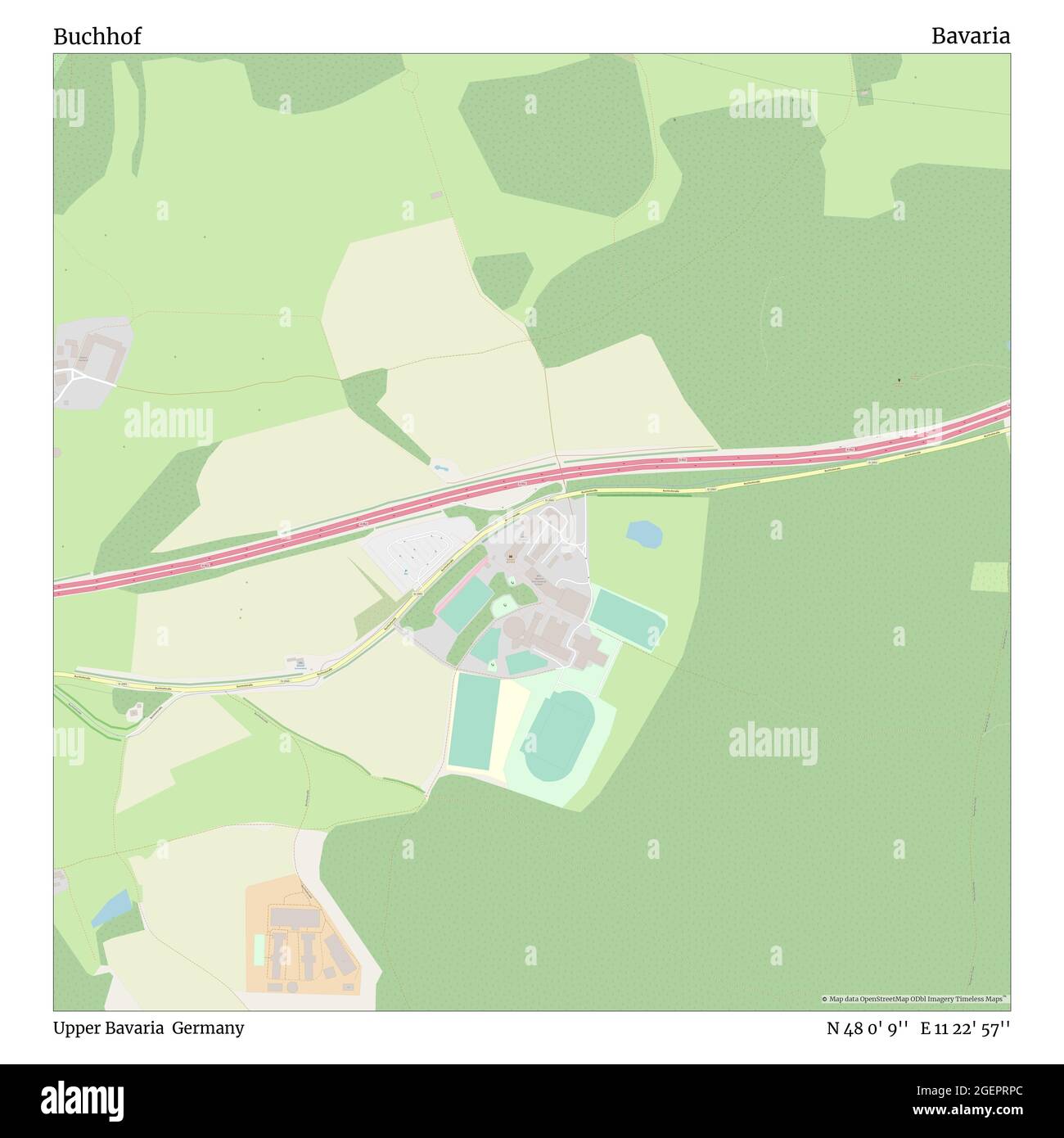 Buchhof, Oberbayern, Deutschland, Bayern, N 48 0' 9'', E 11 22' 57'', map, Timeless Map veröffentlicht im Jahr 2021. Reisende, Entdecker und Abenteurer wie Florence Nightingale, David Livingstone, Ernest Shackleton, Lewis and Clark und Sherlock Holmes haben sich bei der Planung von Reisen zu den entlegensten Ecken der Welt auf Karten verlassen.Timeless Maps kartiert die meisten Orte auf der Welt und zeigt die Verwirklichung großer Träume Stockfoto