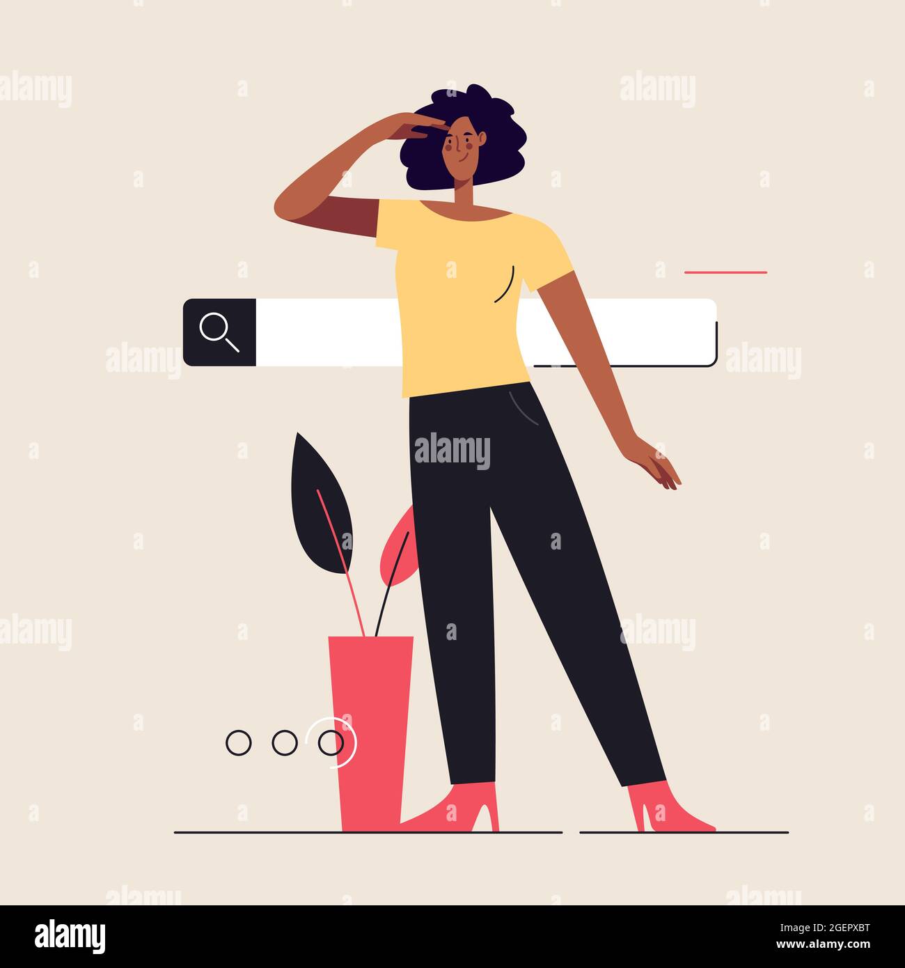 Business Flat Style Umriss Vektor-Illustration zum Thema Suche. Bearbeitbare Kontur Stock Vektor