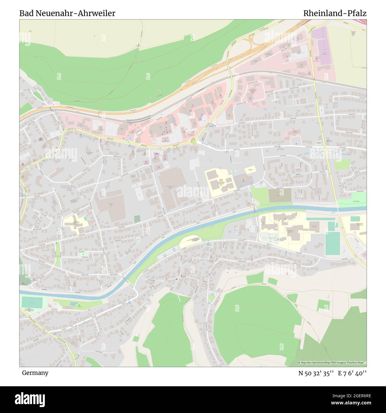 Bad Neuenahr-Ahrweiler, Deutschland, Rheinland-Pfalz, N 50 32' 35'', E 7 6' 40'', Karte, Timeless Map veröffentlicht 2021. Reisende, Entdecker und Abenteurer wie Florence Nightingale, David Livingstone, Ernest Shackleton, Lewis and Clark und Sherlock Holmes haben sich bei der Planung von Reisen zu den entlegensten Ecken der Welt auf Karten verlassen.Timeless Maps kartiert die meisten Orte auf der Welt und zeigt die Verwirklichung großer Träume Stockfoto