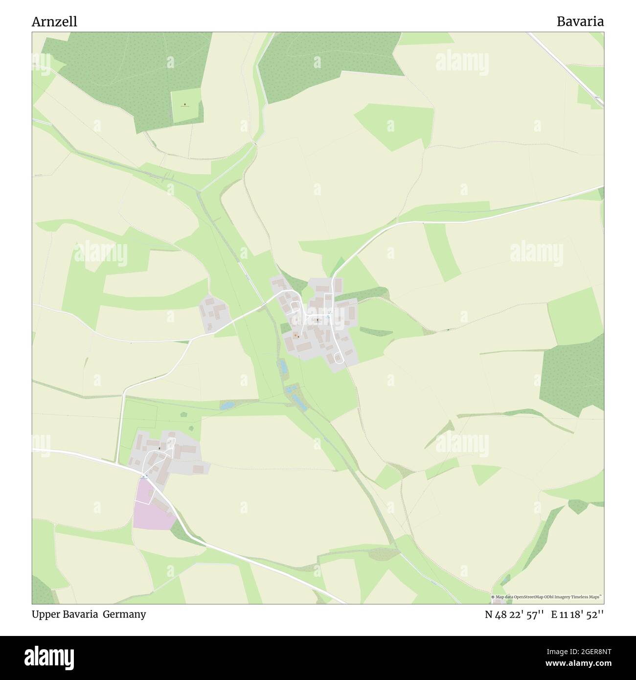 Arnzell, Oberbayern, Deutschland, Bayern, N 48 22' 57'', E 11 18' 52'', Karte, Timeless Map veröffentlicht 2021. Reisende, Entdecker und Abenteurer wie Florence Nightingale, David Livingstone, Ernest Shackleton, Lewis and Clark und Sherlock Holmes haben sich bei der Planung von Reisen zu den entlegensten Ecken der Welt auf Karten verlassen.Timeless Maps kartiert die meisten Orte auf der Welt und zeigt die Verwirklichung großer Träume Stockfoto