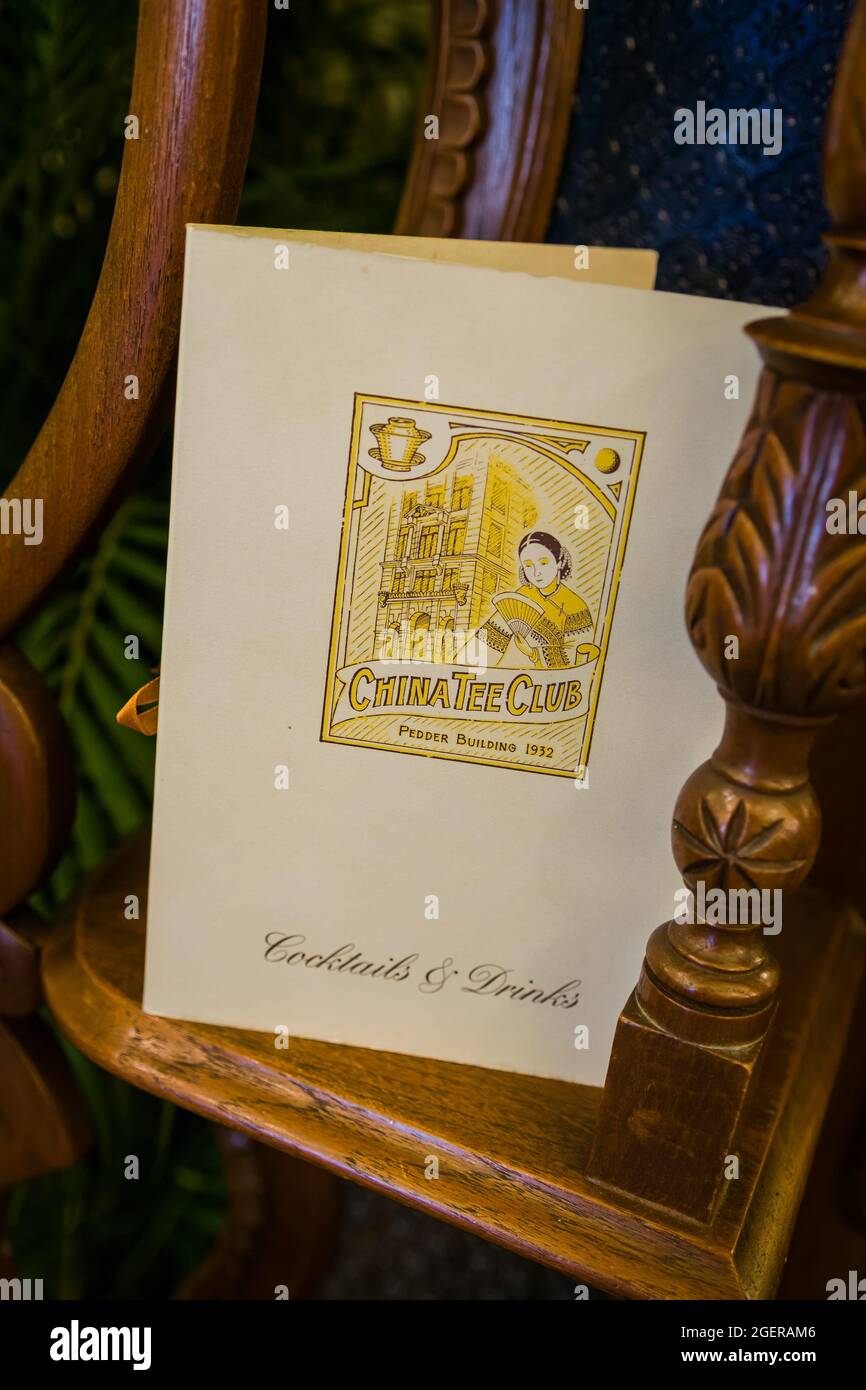 Aus einem Fotoessay mit Details des China Tee Clubs, der 2011 nach 25 Jahren in Hongkong geschlossen wurde (34 Bilder; siehe Zusatzinfo) Stockfoto