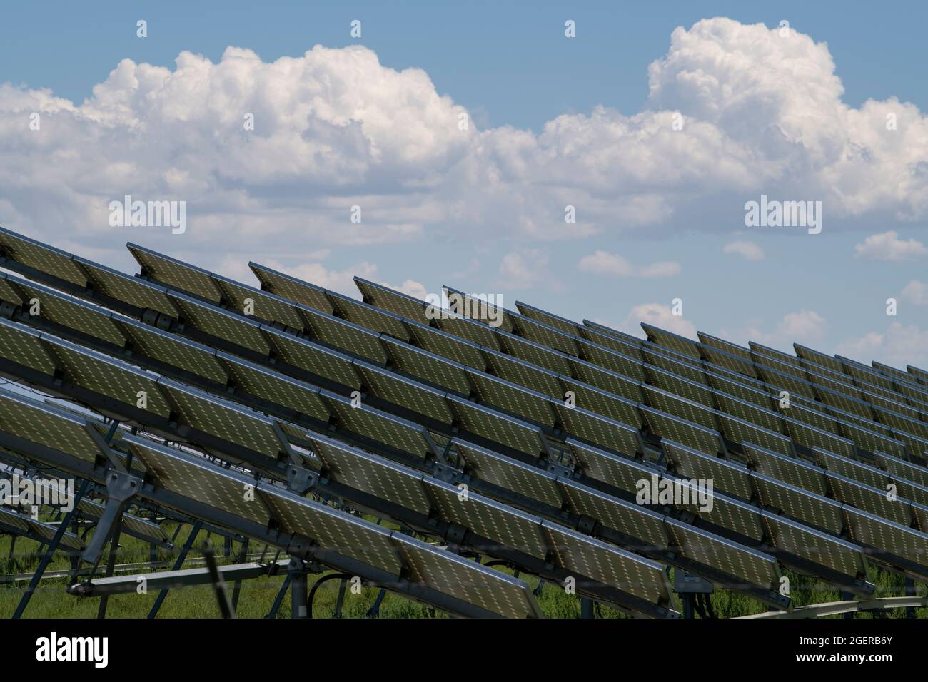 Colorado, San Luis Valley, Mosca. Solarpaneelfarm. Stockfoto