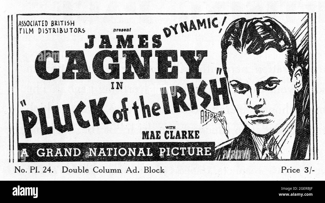 JAMES CAGNEY in GREAT GUY aka PLUCK OF THE IRISH (in UK) 1936 Regisseur JOHN G. BLYSTONE aus der Johnnie Cave Geschichten von James Edward Grant Zion Meyers Productions / Grand National Picters / Associated British Film Distributors (A.B.F.D.) (In Großbritannien) Stockfoto