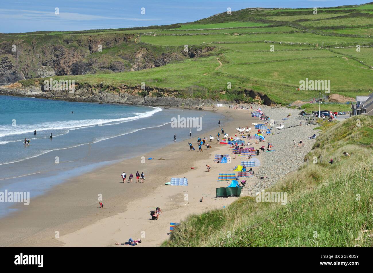 Whitesands Bay (in der Nähe von St. David's), Pembrokeshire, Wales, Großbritannien Stockfoto