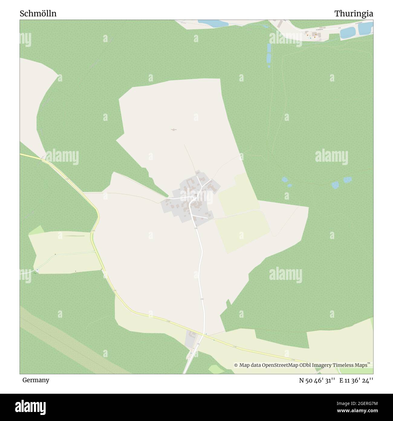 Schmölln, Deutschland, Thüringen, N 50 46' 31'', E 11 36' 24'', Karte, Timeless Map veröffentlicht 2021. Reisende, Entdecker und Abenteurer wie Florence Nightingale, David Livingstone, Ernest Shackleton, Lewis and Clark und Sherlock Holmes haben sich bei der Planung von Reisen zu den entlegensten Ecken der Welt auf Karten verlassen.Timeless Maps kartiert die meisten Orte auf der Welt und zeigt die Verwirklichung großer Träume Stockfoto