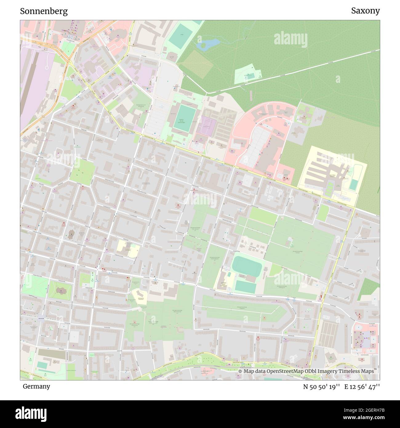 Sonnenberg, Deutschland, Sachsen, N 50 50' 19'', E 12 56' 47'', Karte, Timeless Map veröffentlicht 2021. Reisende, Entdecker und Abenteurer wie Florence Nightingale, David Livingstone, Ernest Shackleton, Lewis and Clark und Sherlock Holmes haben sich bei der Planung von Reisen zu den entlegensten Ecken der Welt auf Karten verlassen.Timeless Maps kartiert die meisten Orte auf der Welt und zeigt die Verwirklichung großer Träume Stockfoto