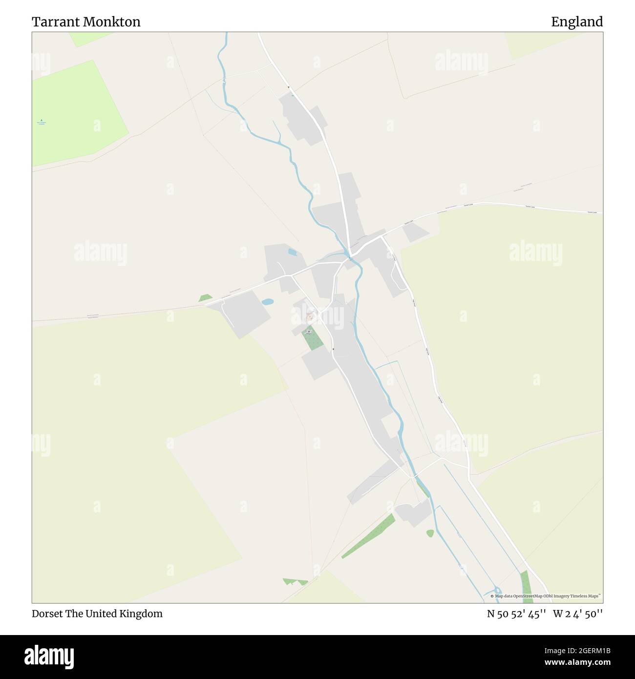 Tarrant Monkton, Dorset, Vereinigtes Königreich, England, N 50 52' 45'', W 2 4' 50'', map, Timeless Map veröffentlicht im Jahr 2021. Reisende, Entdecker und Abenteurer wie Florence Nightingale, David Livingstone, Ernest Shackleton, Lewis and Clark und Sherlock Holmes haben sich bei der Planung von Reisen zu den entlegensten Ecken der Welt auf Karten verlassen.Timeless Maps kartiert die meisten Orte auf der Welt und zeigt die Verwirklichung großer Träume Stockfoto