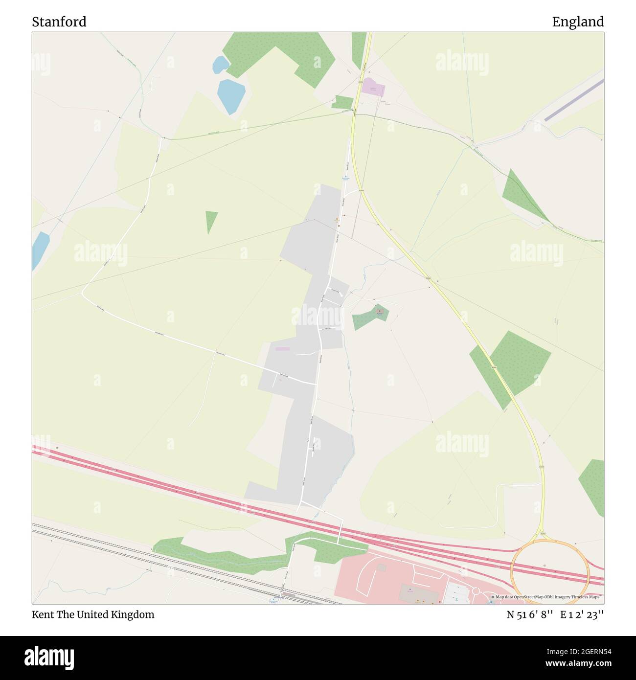 Stanford, Kent, Großbritannien, England, N 51 6' 8'', E 1 2' 23'', map, Timeless Map veröffentlicht im Jahr 2021. Reisende, Entdecker und Abenteurer wie Florence Nightingale, David Livingstone, Ernest Shackleton, Lewis and Clark und Sherlock Holmes haben sich bei der Planung von Reisen zu den entlegensten Ecken der Welt auf Karten verlassen.Timeless Maps kartiert die meisten Orte auf der Welt und zeigt die Verwirklichung großer Träume Stockfoto