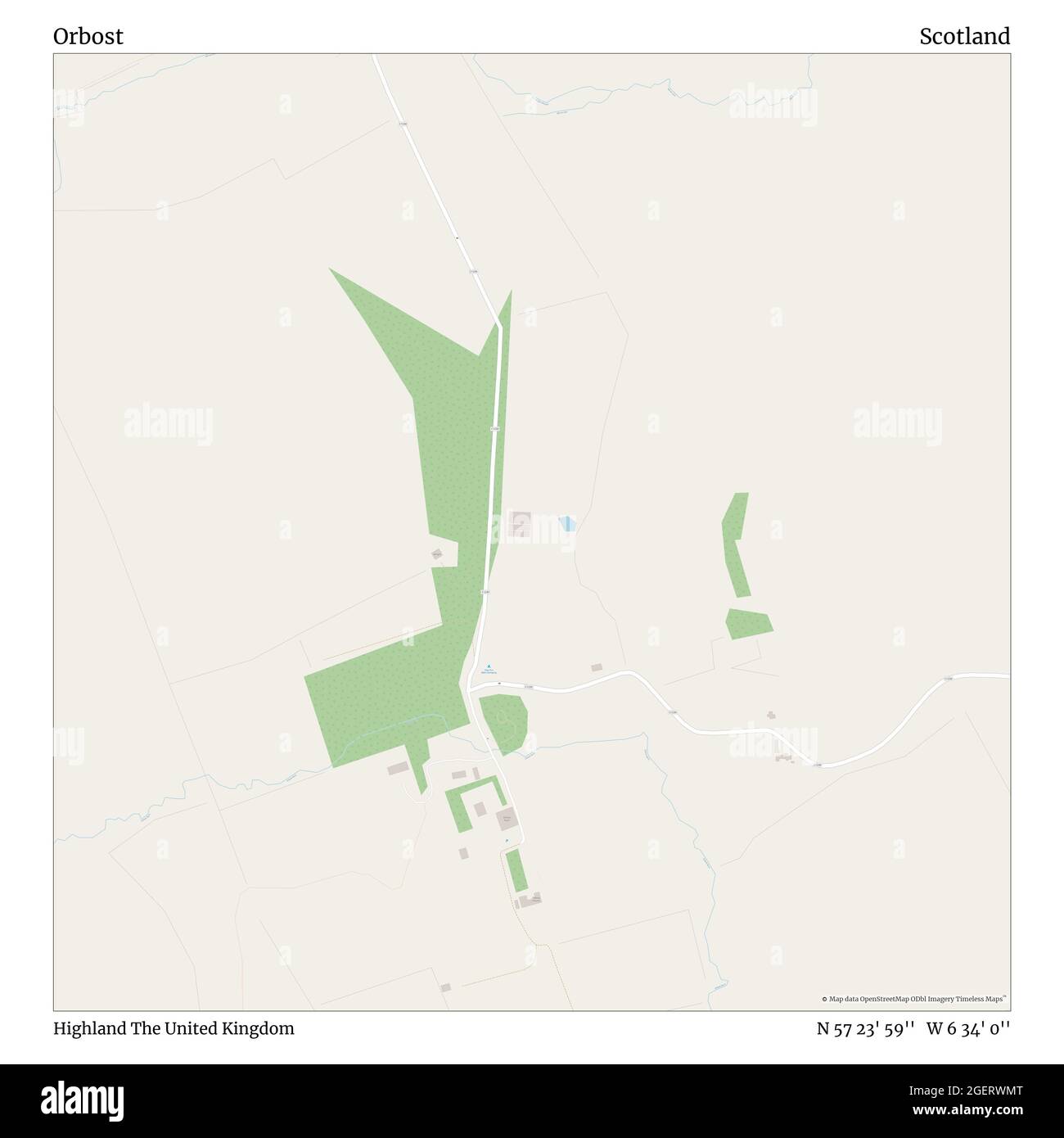 Orbost, Highland, Vereinigtes Königreich, Schottland, N 57 23' 59'', W 6 34' 0'', map, Timeless Map veröffentlicht im Jahr 2021. Reisende, Entdecker und Abenteurer wie Florence Nightingale, David Livingstone, Ernest Shackleton, Lewis and Clark und Sherlock Holmes haben sich bei der Planung von Reisen zu den entlegensten Ecken der Welt auf Karten verlassen.Timeless Maps kartiert die meisten Orte auf der Welt und zeigt die Verwirklichung großer Träume Stockfoto