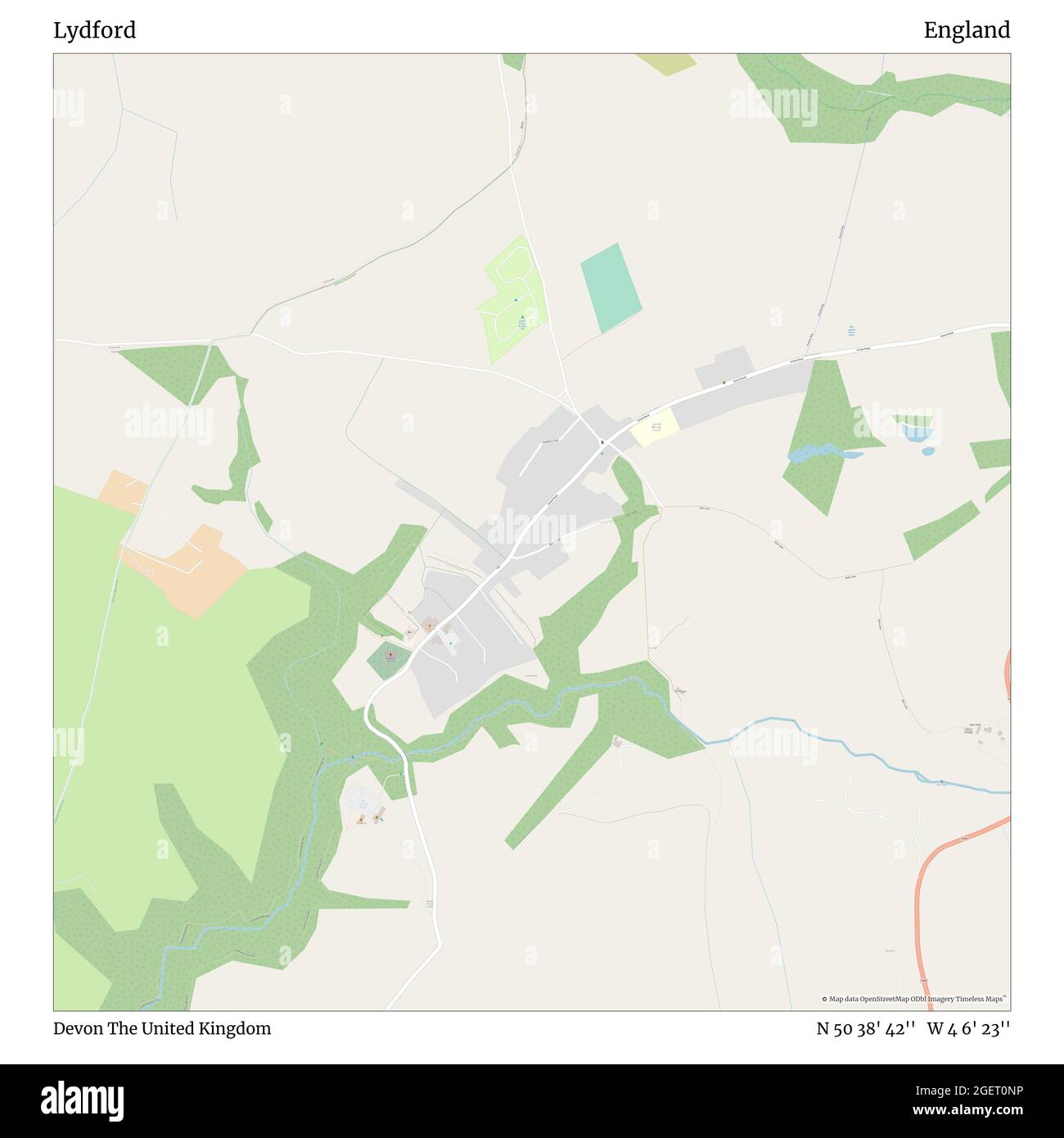 Lydford, Devon, Vereinigtes Königreich, England, N 50 38' 42'', W 4 6' 23'', map, Timeless Map veröffentlicht im Jahr 2021. Reisende, Entdecker und Abenteurer wie Florence Nightingale, David Livingstone, Ernest Shackleton, Lewis and Clark und Sherlock Holmes haben sich bei der Planung von Reisen zu den entlegensten Ecken der Welt auf Karten verlassen.Timeless Maps kartiert die meisten Orte auf der Welt und zeigt die Verwirklichung großer Träume Stockfoto