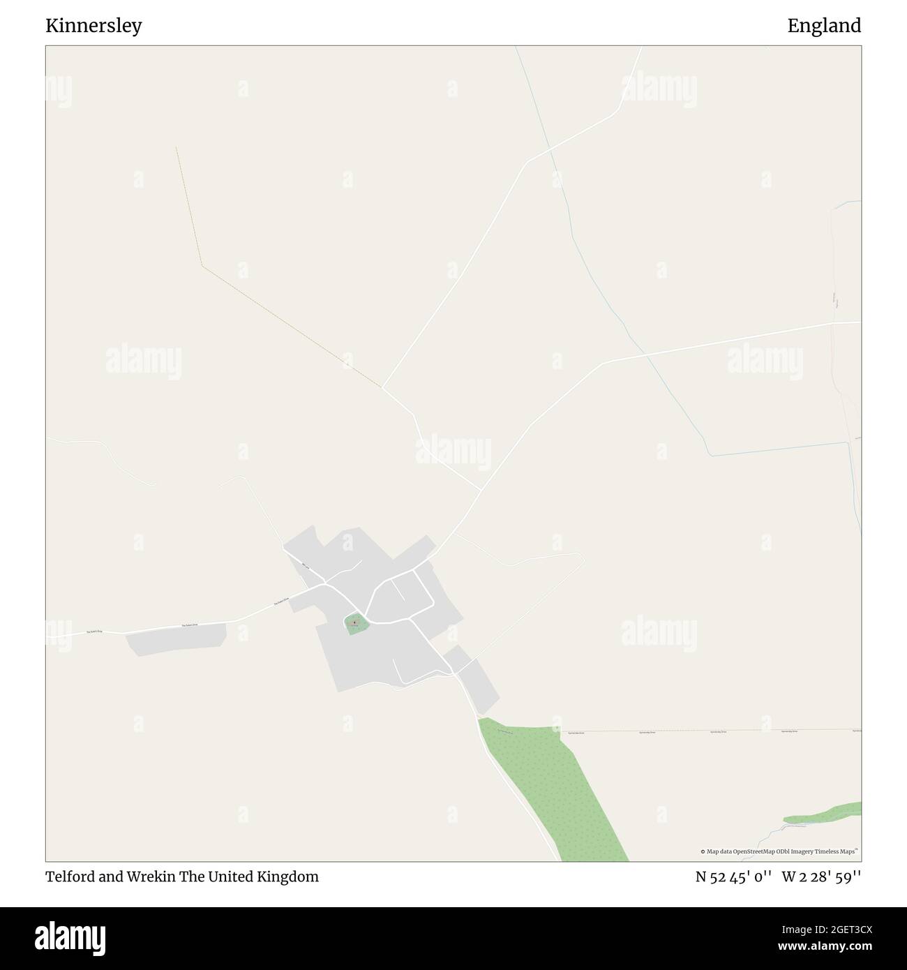 Kinnersley, Telford and Wrekin, Großbritannien, England, N 52 45' 0'', W 2 28' 59'', map, Timeless Map veröffentlicht im Jahr 2021. Reisende, Entdecker und Abenteurer wie Florence Nightingale, David Livingstone, Ernest Shackleton, Lewis and Clark und Sherlock Holmes haben sich bei der Planung von Reisen zu den entlegensten Ecken der Welt auf Karten verlassen.Timeless Maps kartiert die meisten Orte auf der Welt und zeigt die Verwirklichung großer Träume Stockfoto