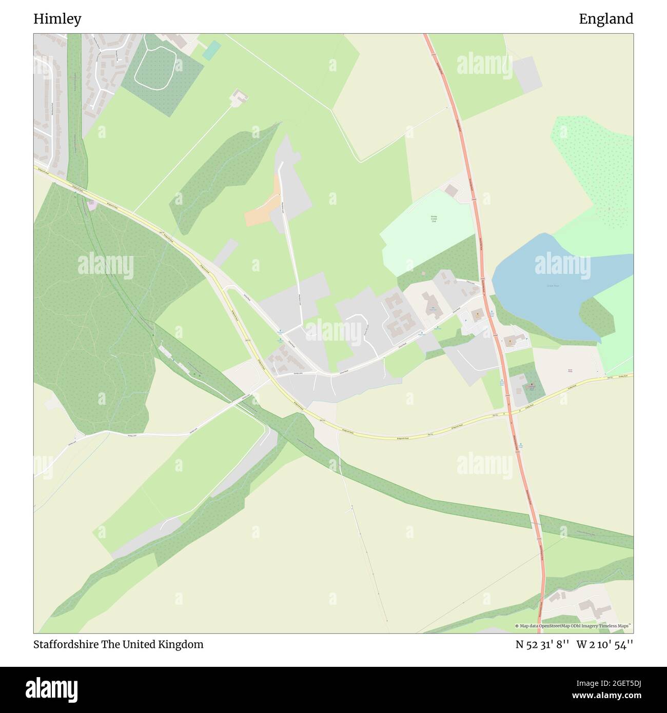 Himley, Staffordshire, Großbritannien, England, N 52 31' 8'', W 2 10' 54'', map, Timeless Map veröffentlicht im Jahr 2021. Reisende, Entdecker und Abenteurer wie Florence Nightingale, David Livingstone, Ernest Shackleton, Lewis and Clark und Sherlock Holmes haben sich bei der Planung von Reisen zu den entlegensten Ecken der Welt auf Karten verlassen.Timeless Maps kartiert die meisten Orte auf der Welt und zeigt die Verwirklichung großer Träume Stockfoto