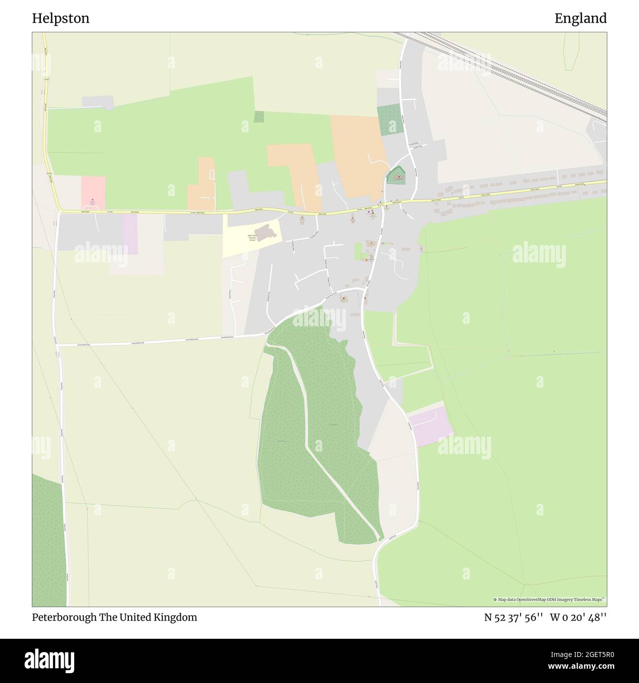 Helpston, Peterborough, Großbritannien, England, N 52 37' 56'', W 0 20' 48'', map, Timeless Map veröffentlicht im Jahr 2021. Reisende, Entdecker und Abenteurer wie Florence Nightingale, David Livingstone, Ernest Shackleton, Lewis and Clark und Sherlock Holmes haben sich bei der Planung von Reisen zu den entlegensten Ecken der Welt auf Karten verlassen.Timeless Maps kartiert die meisten Orte auf der Welt und zeigt die Verwirklichung großer Träume Stockfoto