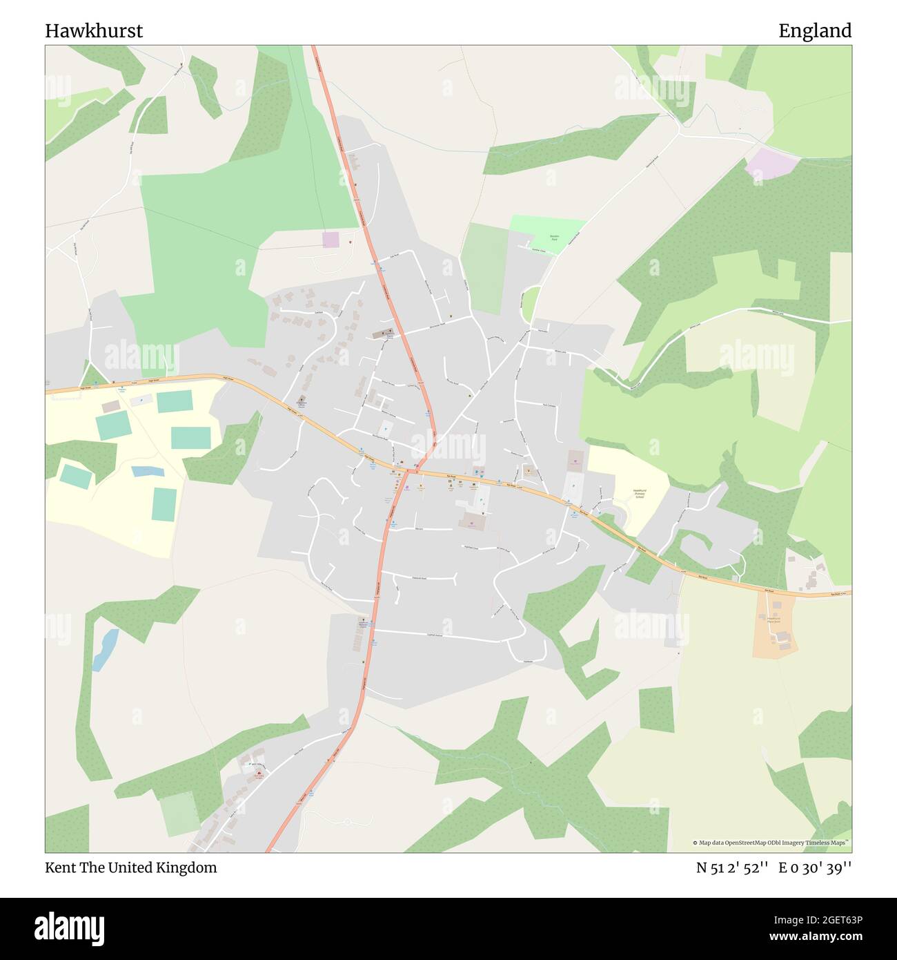 Hawkhurst, Kent, Vereinigtes Königreich, England, N 51 2' 52'', E 0 30